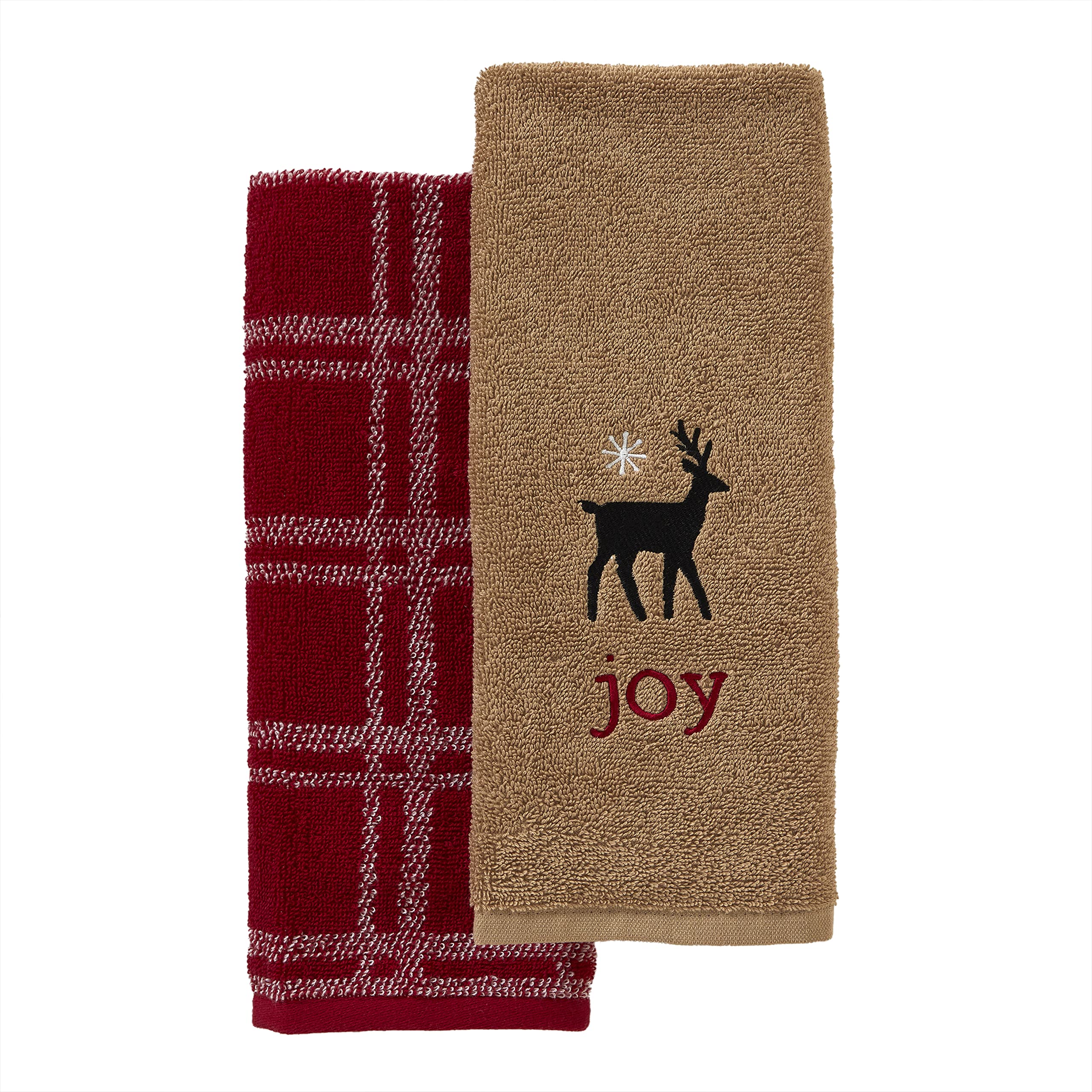 SKL Home Cozy Home Hand Towel Set of 2 - Super Soft & Absorbent Bathroom Towels, Taupe Color - Perfect for Kitchen, Bathroom & Guest Use