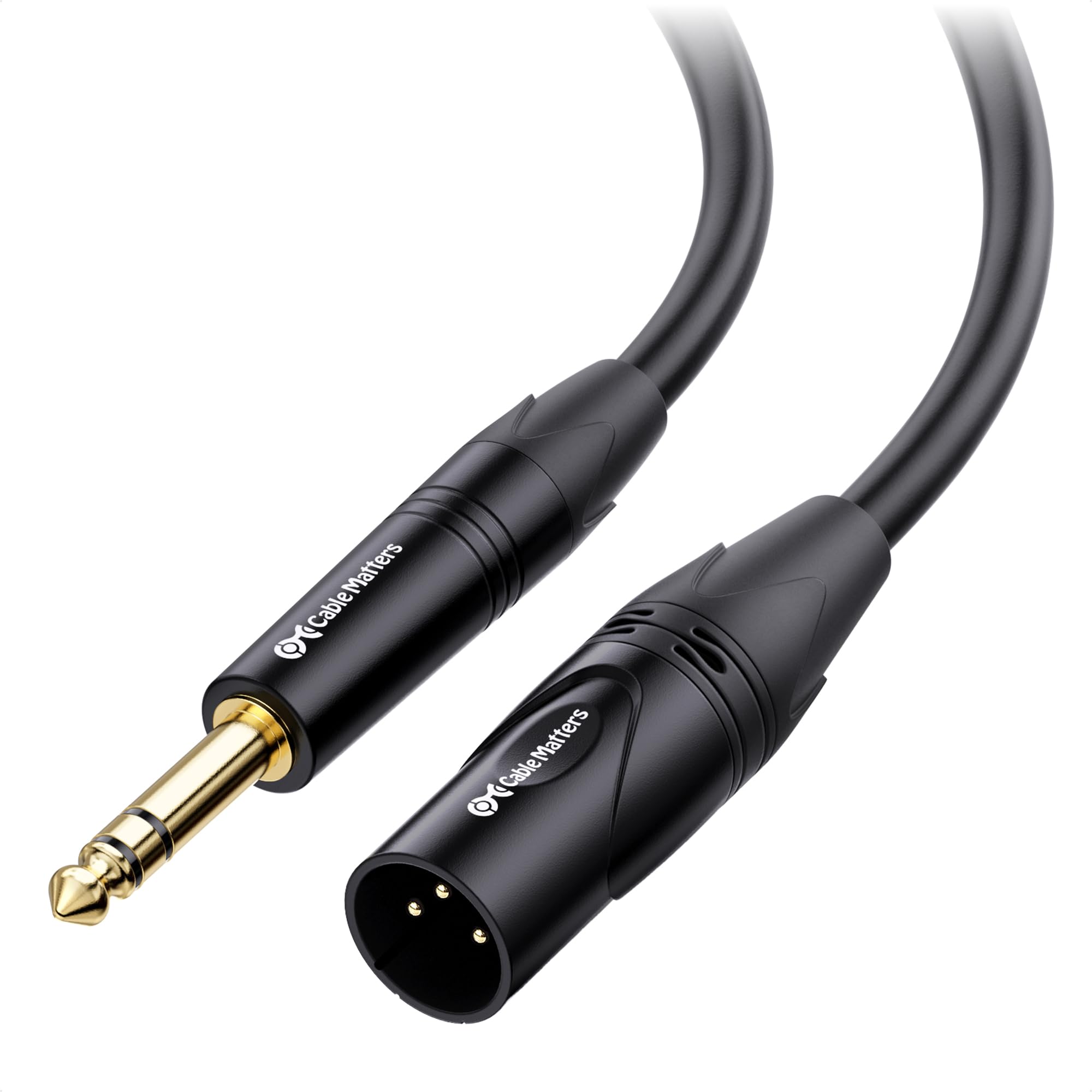 Cable Matters 6.35mm (1/4 Inch) TRS to XLR Male to Male Audio Cable - 15ft Black | Professional Studio Equipment, Live Sound, DJ & Home Recording Use