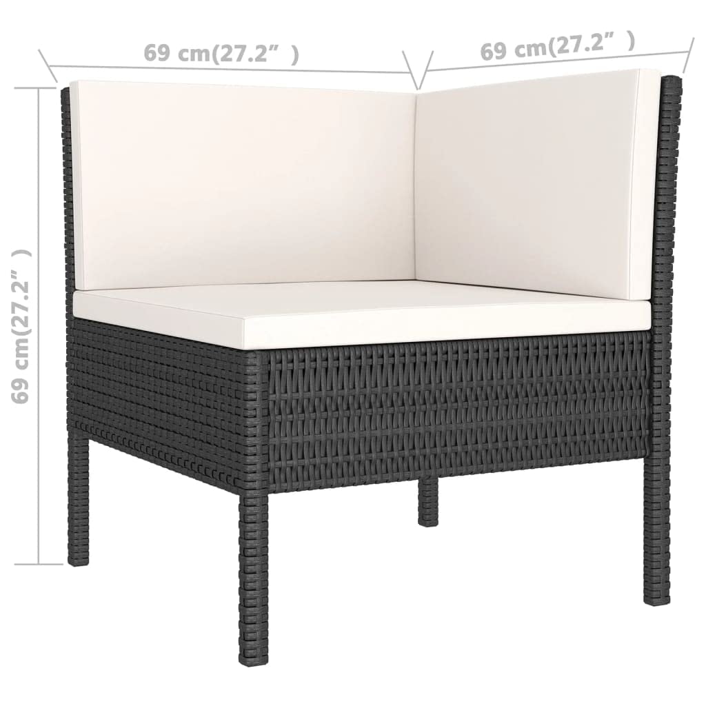 CHARMMA 9-Piece Outdoor Patio Furniture Set with Cushions - All-Weather Wicker Rattan Sofa Sectional - Black Lounge Set for Garden, Backyard, Poolside & Balcony