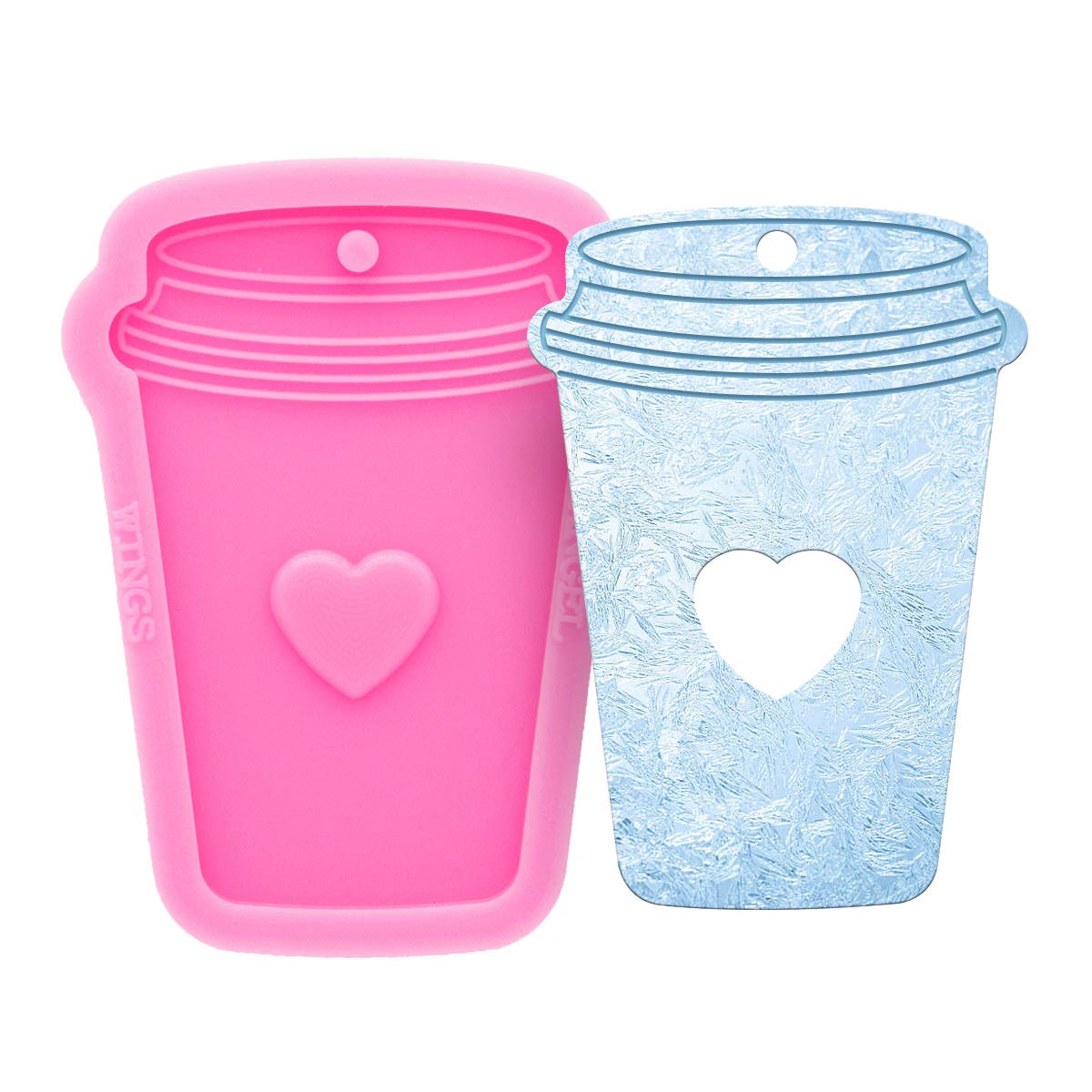 Shiny Glossy Silicone Coffee Cup Mold for Polymer Clay, Epoxy Resin Jewelry, Keychain & DIY Crafts - Perfect for Necklaces, Pendants & Handmade Gifts