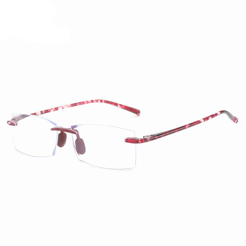 Stylish HD Frameless Square Blue Light Blocking Reading Glasses - Perfect for Computer Work, Gaming & Digital Eye Strain Relief
