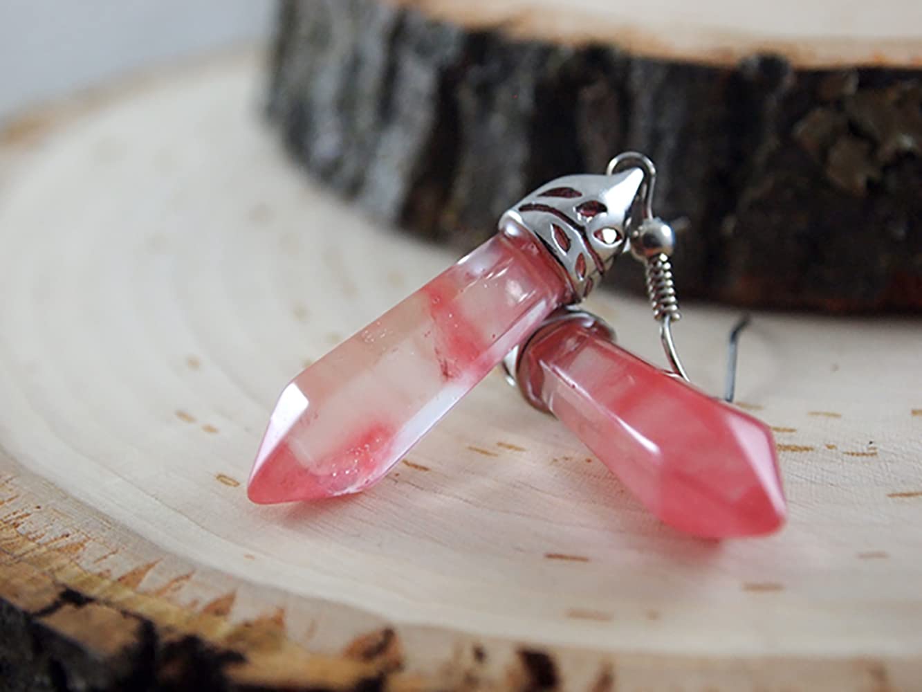 Rose Quartz Silver Dangle Earrings for Women | Elegant Drop Earrings with Pink Quartz Stone | Perfect Anniversary Gift for Her | Jewelry for Date Night & Special Occasions