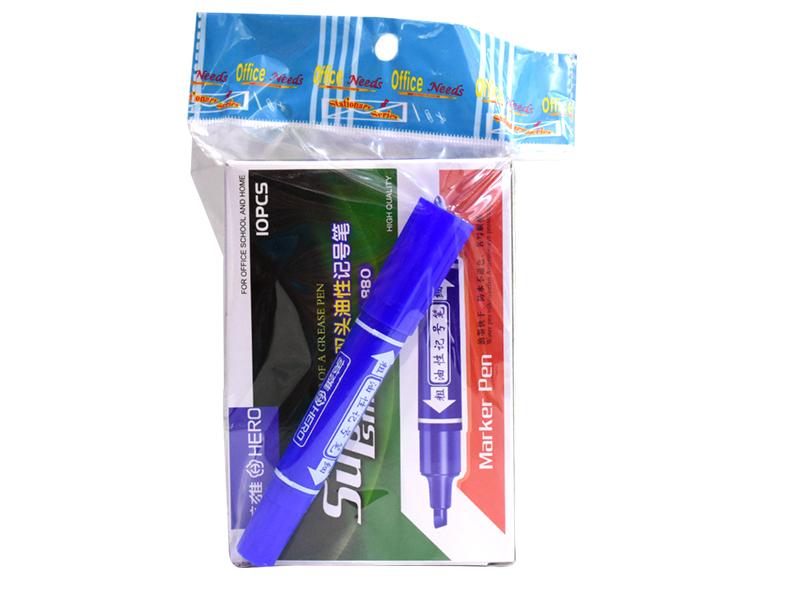 Dual Tip Permanent Marker Pen Set - 10 Pack (Black & Blue) - Ideal for Office, School & Art Projects - Model HFH4076