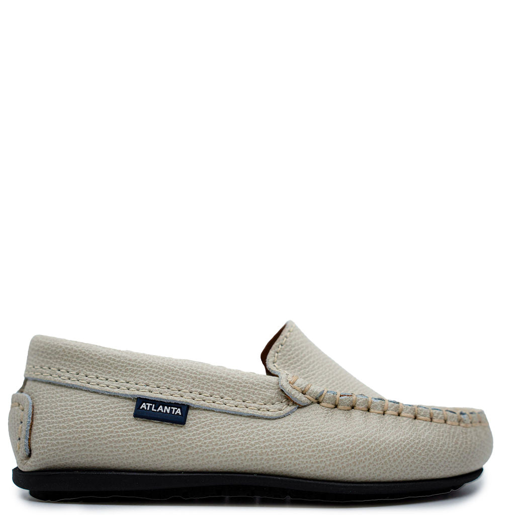 Men's Atlanta Mocassin Sand Pebbled Leather Loafers - Comfortable Slip-On Casual Shoes for Work, Office & Travel