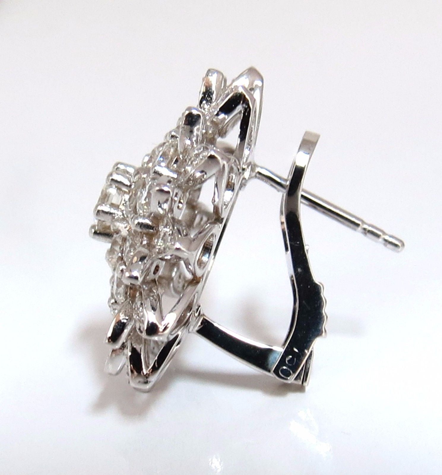 4.26ct Round Natural Diamond Cluster Starburst Clip Earrings in 18K Gold (G/VS) - Perfect for Weddings, Parties & Special Occasions