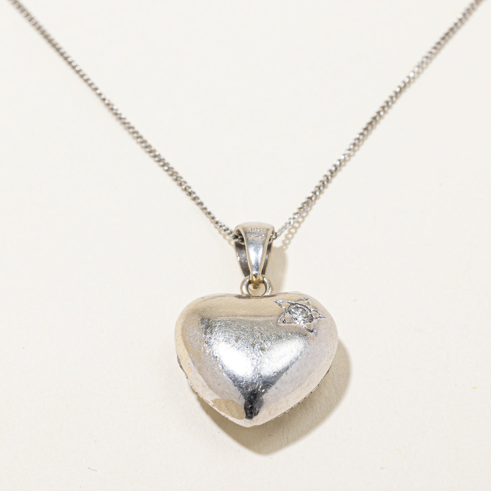 1.32ctw Pavé Set Diamond Heart Pendant Necklace - 19