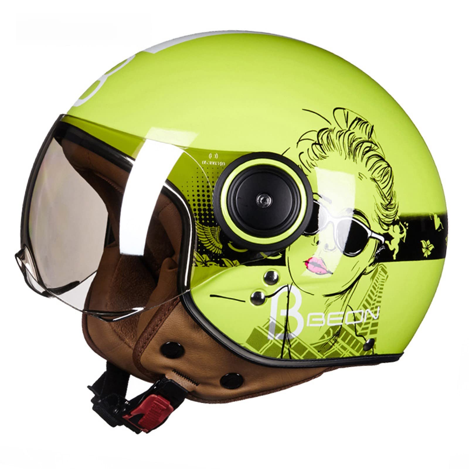 Retro Motorcycle Half Helmet BEON/ECE Approved - for Men & Women - Urban Riding