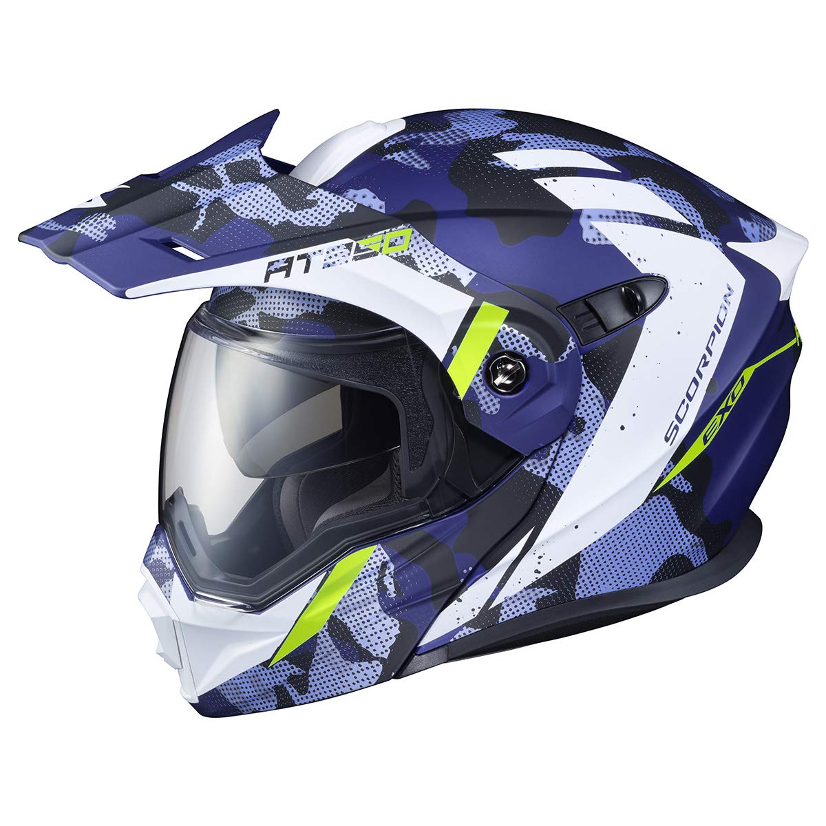 ScorpionEXO AT950 Modular Full Face Motorcycle Helmet - Bluetooth Ready, DOT Approved with Speaker Pockets & Outrigger (Matte Blue, Small) - Perfect for Adventure Riding, Commuting & Long-Distance Tours