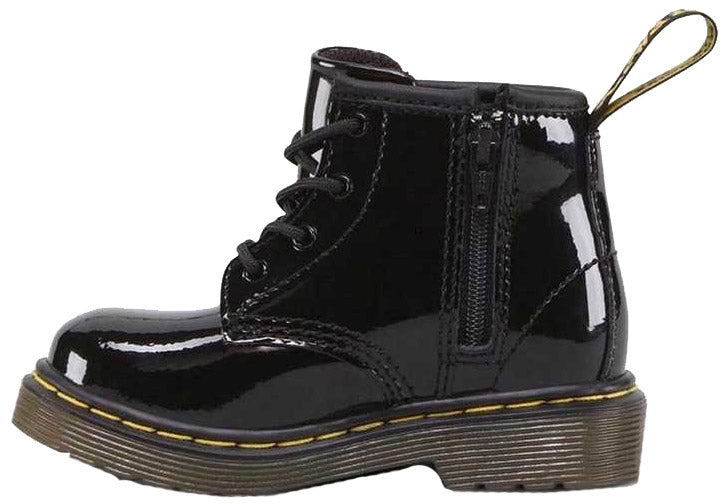 Dr. Martens 1460 Patent Leather Lace Up Boots for Infants - Classic Baby Shoes for Boys & Girls - Perfect for First Steps, Outdoor Play & Fashion Outfits