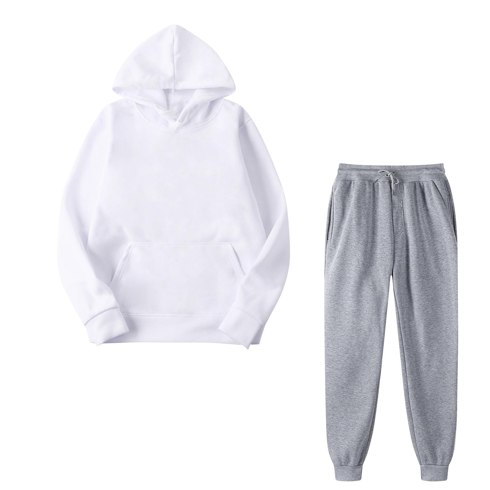 Unisex Casual Long Sleeve Loose Fit Hoodie & Sweatpants Set (2-Piece) | Cozy Fall Outfits 2023 | Perfect for Loungewear, Gym, and Streetwear Fashion