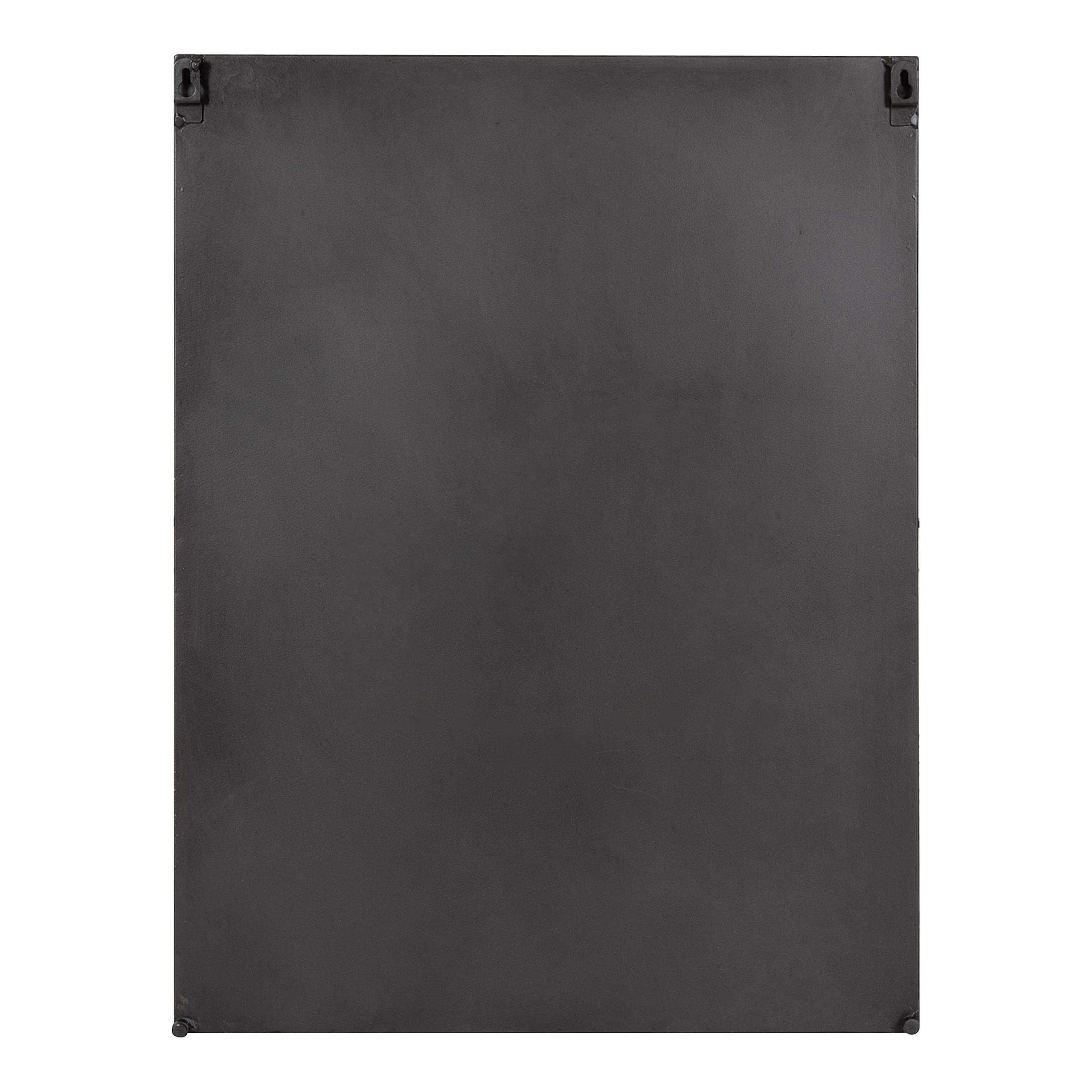 Kate and Laurel Lintz Modern Wall Mirror with Shelf - 18x24 Inches Charcoal Frame - Decorative Transitional Mirror with Storage | Perfect for Entryway, Living Room & Bedroom Decor