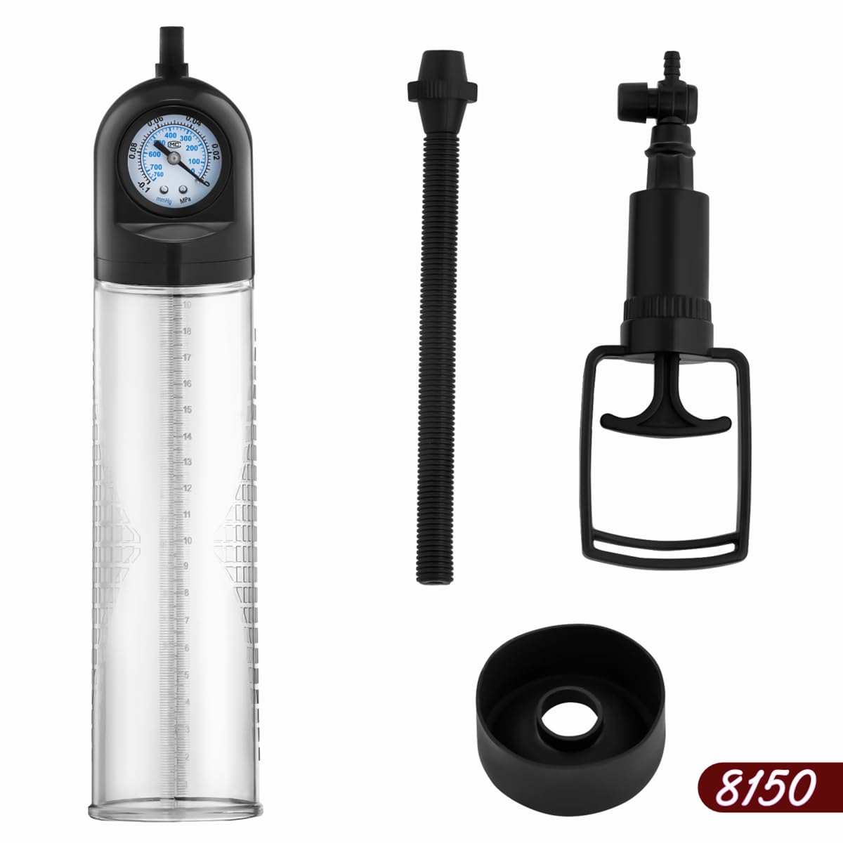 Premium Manual Penis Pump for Men - Vacuum Enlargement Device, Male Enhancement Extender, Adult Sex Toy for Stimulation & Training (Black) - Perfect for Solo Play & Couples Intimacy