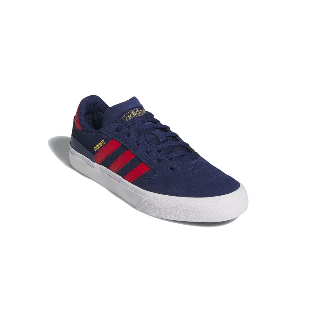 Adidas Busenitz Vulc II Skateboarding Shoes - Dark Blue/Better Scarlet/Gold Metallic | Men's High-Performance Sneakers for Skateboarding & Casual Wear