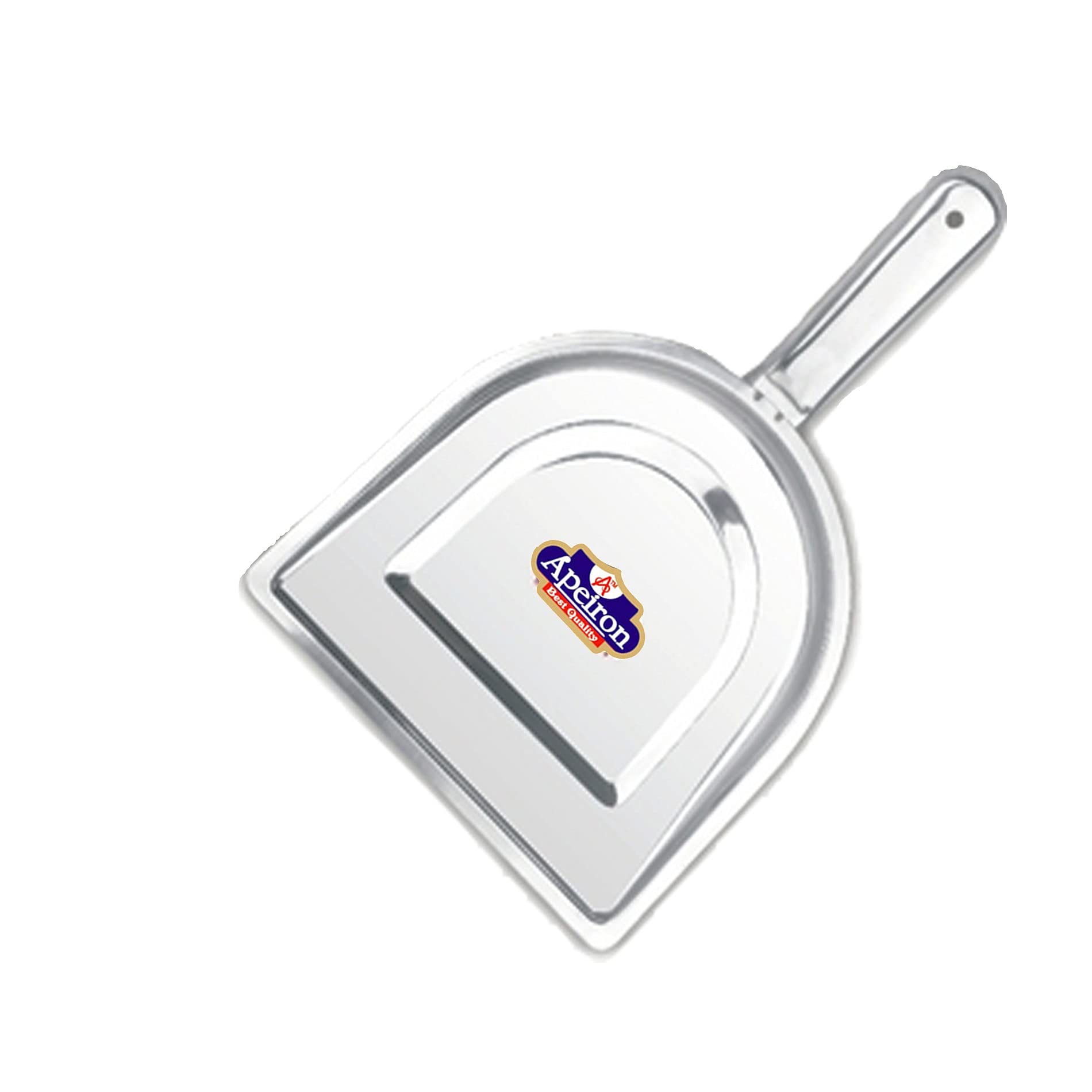 Apeiron Stainless Steel Cleaning Dustpan - Oval Design, Silver, 29.5cm for Kitchen, Garden & Office Use | Perfect for Hard Floors, Pet Hair & Outdoor Cleaning | Pack of 1