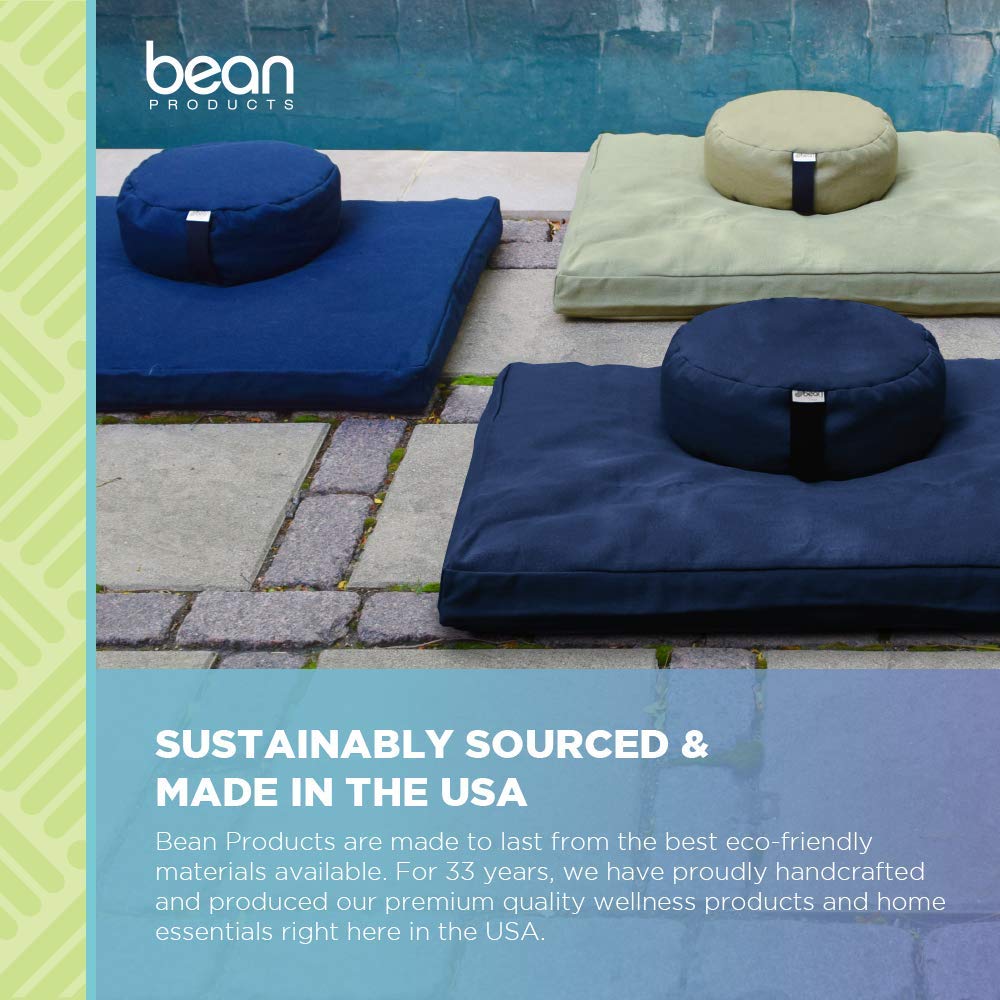 Premium Zafu & Zabuton Meditation Cushion Set - Organic Cotton Floor Sitting Pillow for Yoga, Zen Meditation & Prayer - Made in USA (Round, Tangerine) - Perfect for Home Yoga Practice, Buddhist Temples & Mindfulness Retreats
