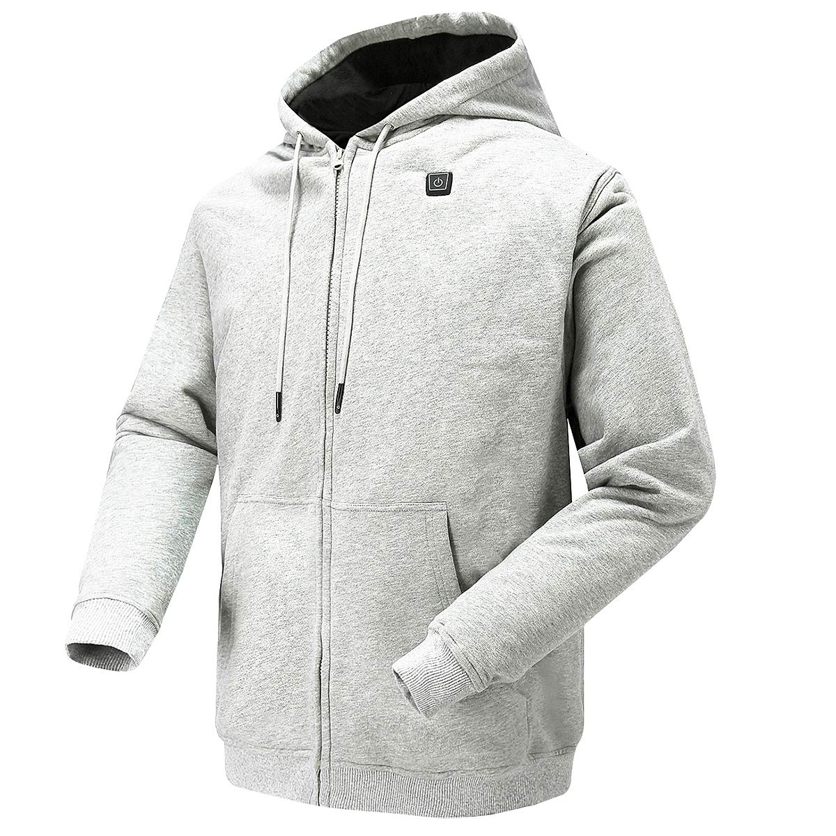 COLCHAM Heated Hoodie - Soft Fleece Lined Unisex Jacket with Rechargeable Battery & USB Charger - Perfect for Winter Outdoor Activities, Camping, and Cold Weather Commuting