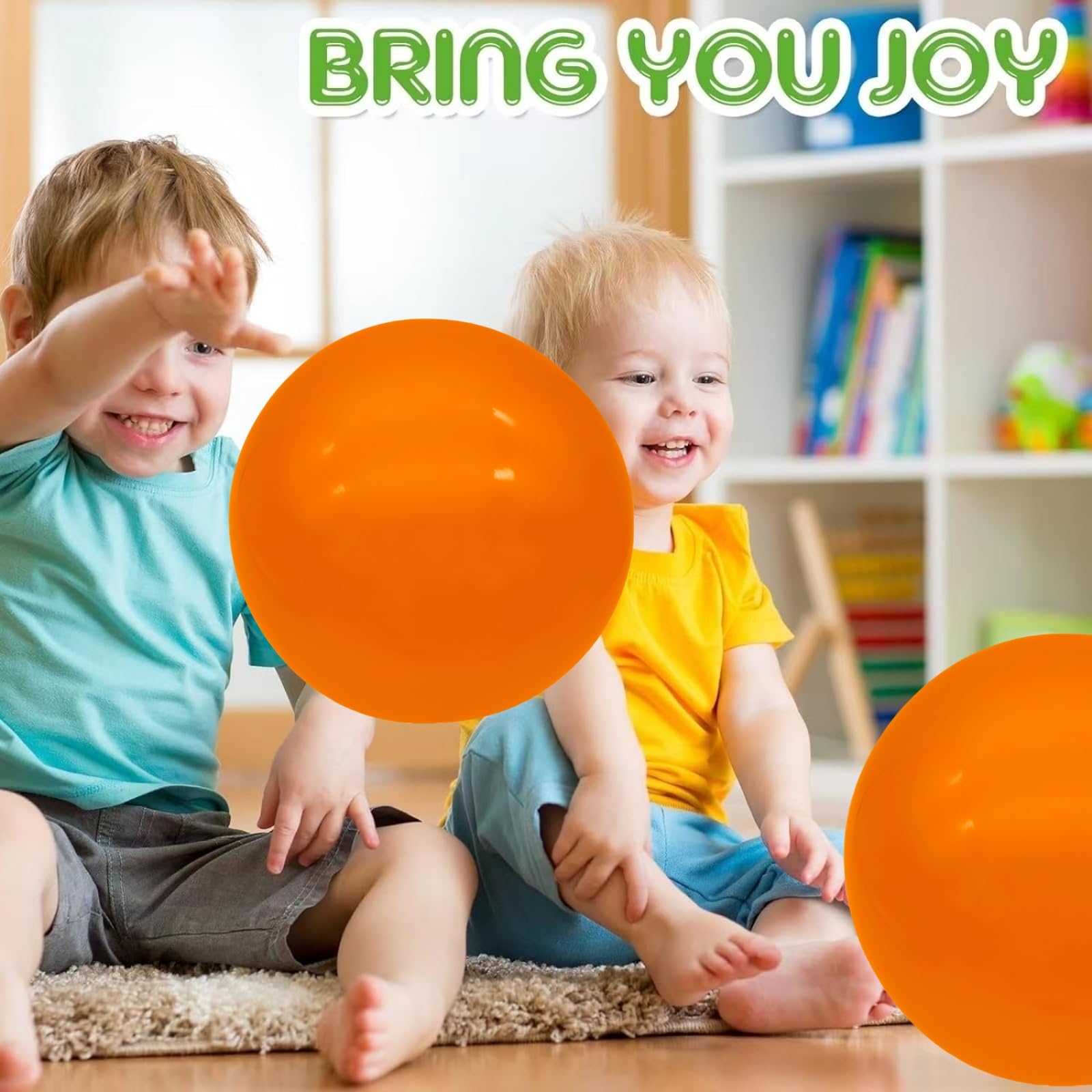 2 Pack 9 Inch Inflatable Bouncy Balls with Hand Pump - Fun Indoor Outdoor Play Balls for Kids - Perfect for Birthday Parties, Backyard Games & School Activities