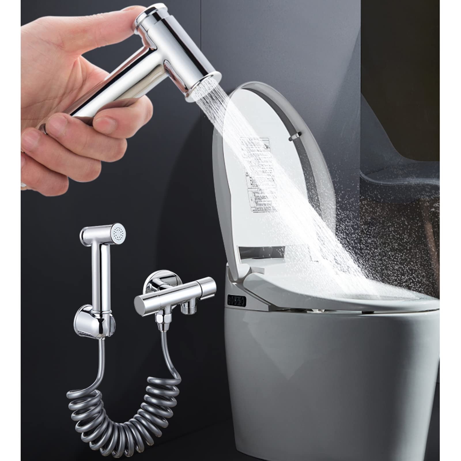 Brass Handheld Sprayer Attachment - Portable Toilet & Baby Cloth Diaper Sprayer with Hose for Feminine Wash, Pet Cleaning - Easy to Install Chrome Finish | Perfect for Bathroom Hygiene, Infant Care & Pet Grooming