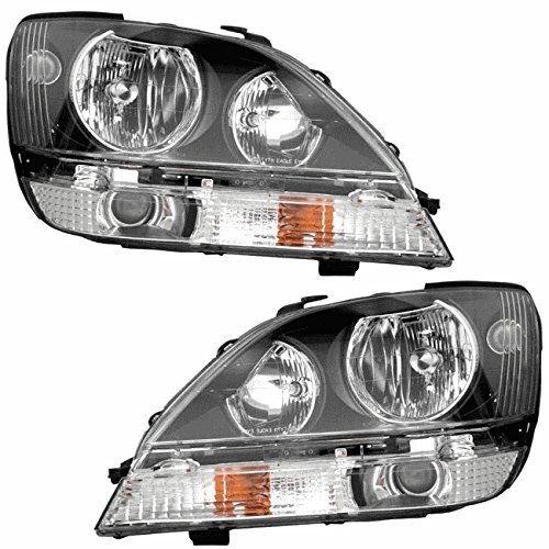 Fleetwood Storm 2012-2015 RV Motorhome Replacement Headlights Pair - Left & Right Black Front Lamps for Improved Night Visibility | Perfect for RV Upgrades & Road Trips