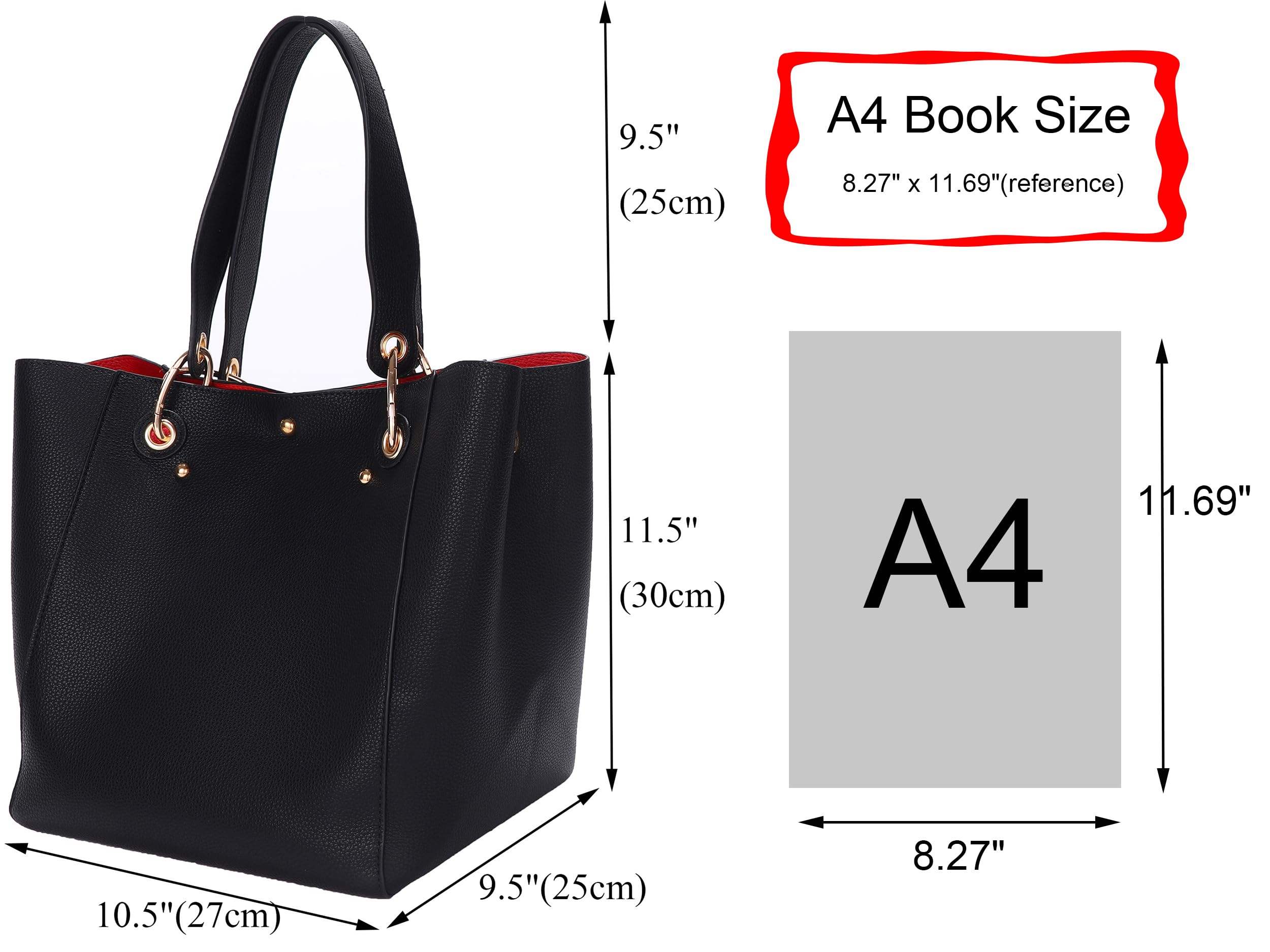 SQLP Large Work Tote Bag for Women - Stylish Designer Purse & Spacious Handbag with Crossbody Strap | Perfect for Office, Travel & Daily Use
