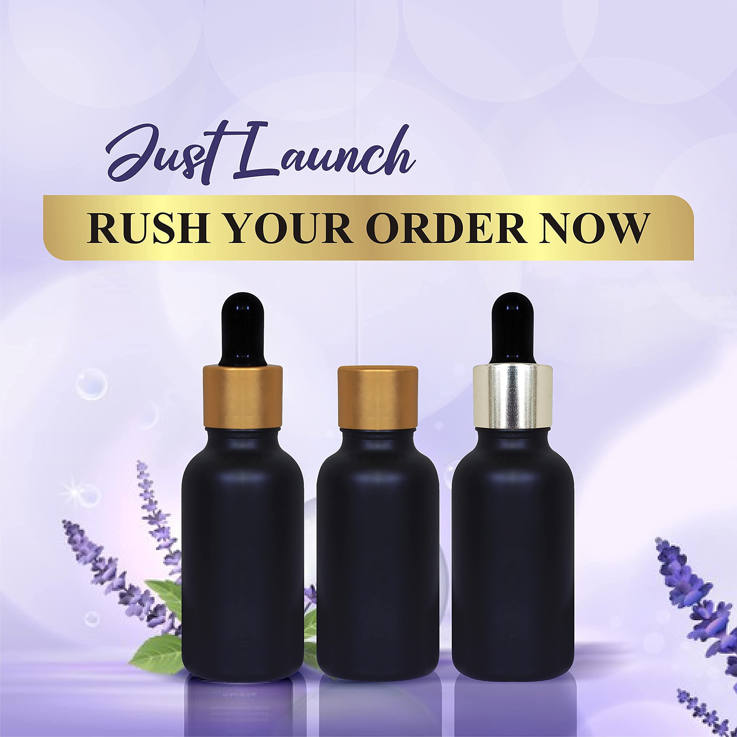 Premium 30ml Gold-Plated Glass Dropper Bottles for Essential Oils, Perfumes & Serums - Multipurpose Empty Containers for DIY Beauty, Aromatherapy & Travel - Pack of 3 (Ideal for Skincare, Fragrance Blending & Gift Packaging)