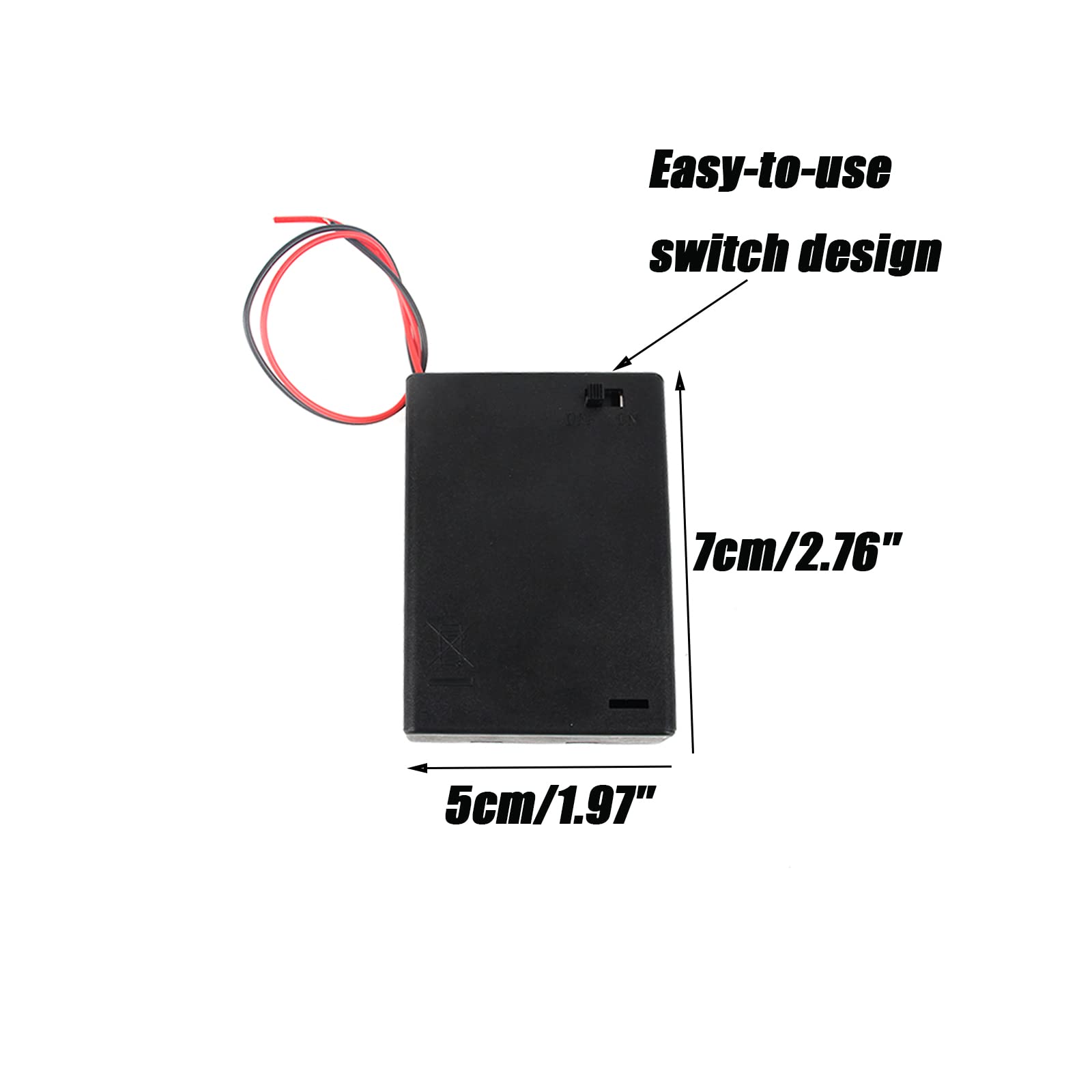 AAALaser Module Battery Holder with Wire - 4 Pack, Portable & Adjustable Battery Box for DIY Electronics (Batteries Not Included) - Perfect for Laser Projects, Robotics & STEM Kits