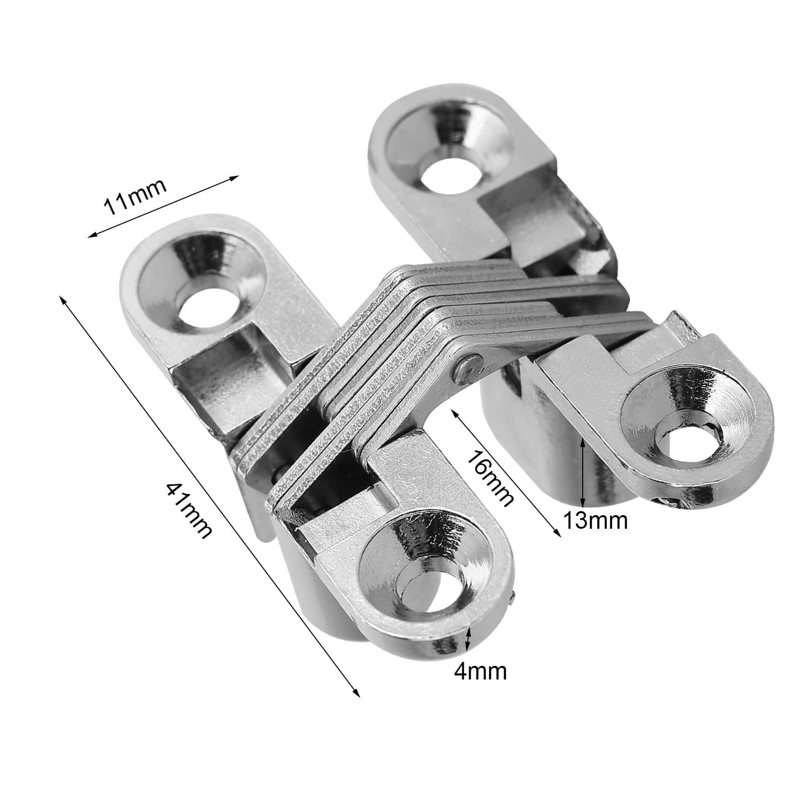2PCS 180 Degree Hidden Hinges - Zinc Alloy Invisible Concealed Cross Door Hinges for Cabinets & Furniture - Easy Installation Cabinet Hardware Kit (XS) | Perfect for Kitchen Cabinets, Wardrobes, and DIY Furniture Projects