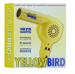 Conair Pro Yellow Bird Hair Dryer 1875W - Professional Blow Dryer for Salon-Quality Styling at Home, Fast Drying & Frizz Control for All Hair Types