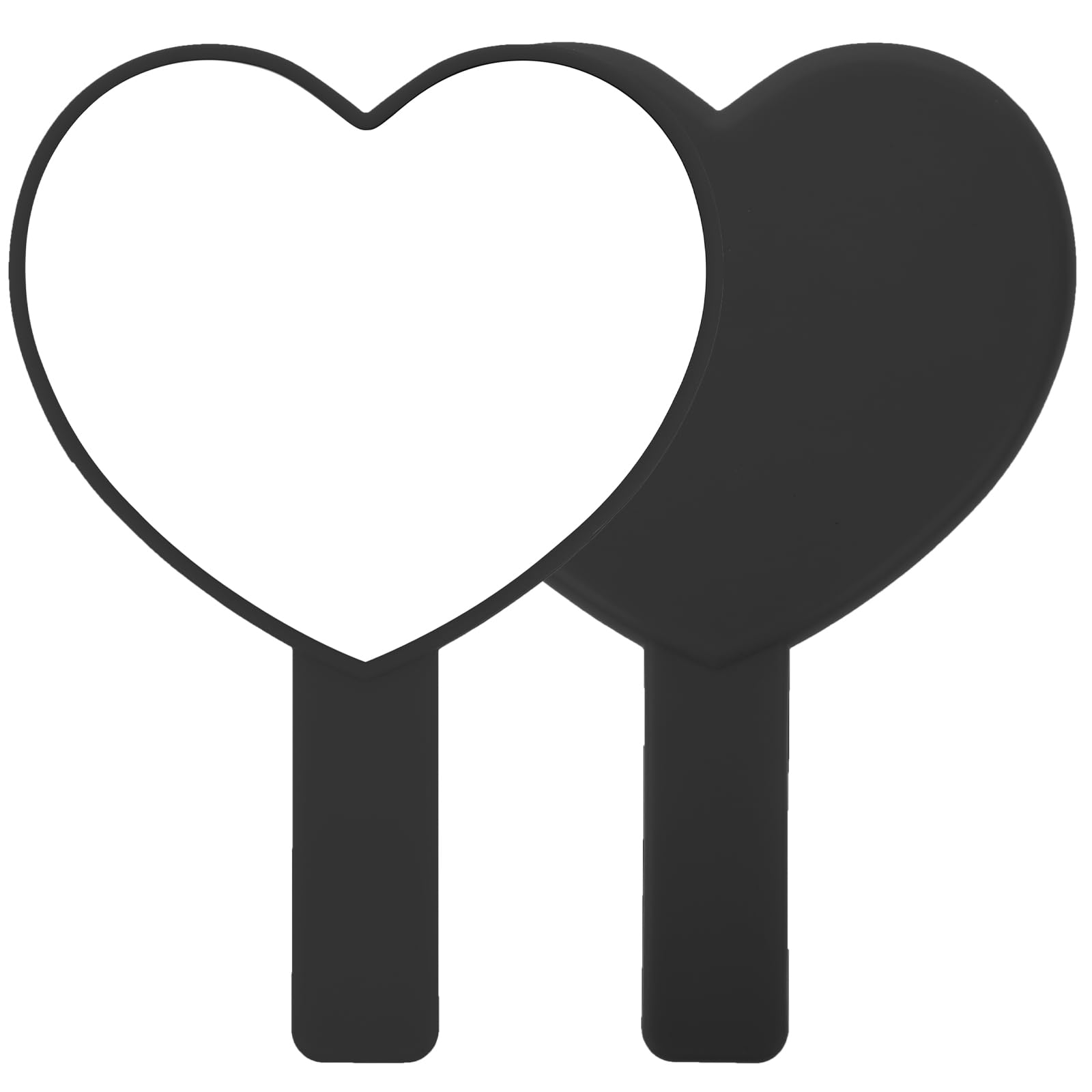 Heart-Shaped Travel Handheld Mirror - Portable Makeup Mirror with Handle for Women, Perfect for Travel, Home, and On-the-Go Touchups (Black)