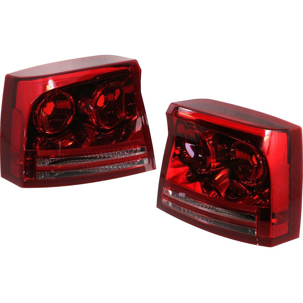 Replacement Set of 2 Tail Lights for 2006-2008 Dodge Charger - Driver & Passenger Side - High Quality Aftermarket Parts for Enhanced Nighttime Visibility and Safety
