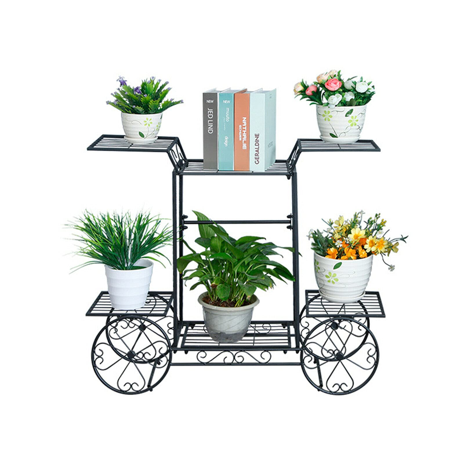 6 Tier Garden Plant Stand - Sturdy Metal Flower Pot Holder Rack for Indoor & Outdoor Use - Perfect for Home, Garden, Patio, Balcony Decor - Great for Displaying Potted Plants, Herbs, and Succulents
