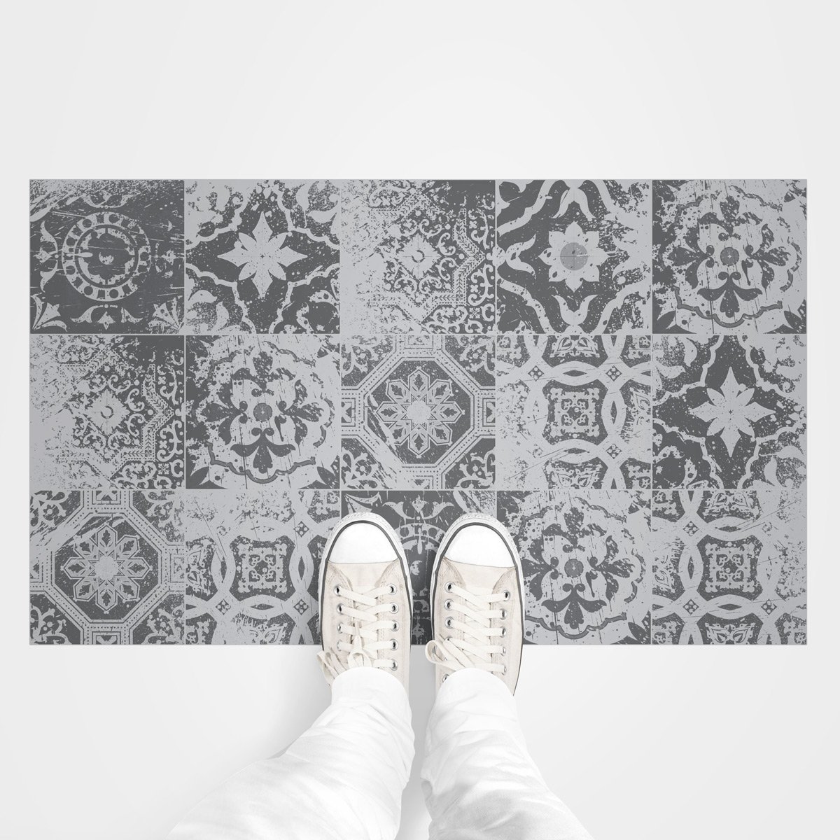 Non-Slip Bathroom Floor Tile Stickers - Waterproof Adhesive Floor Tiles with Laminate Protection (60x100cm) - Perfect for Bathroom, Kitchen, Laundry Room & High-Traffic Areas