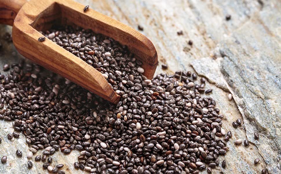 Organic Raw Black Chia Seeds 1kg (2.2lb) - Non-GMO, Gluten Free, Superfood for Smoothies, Baking & Healthy Recipes - Perfect for Pudding, Yogurt Topping & Weight Loss
