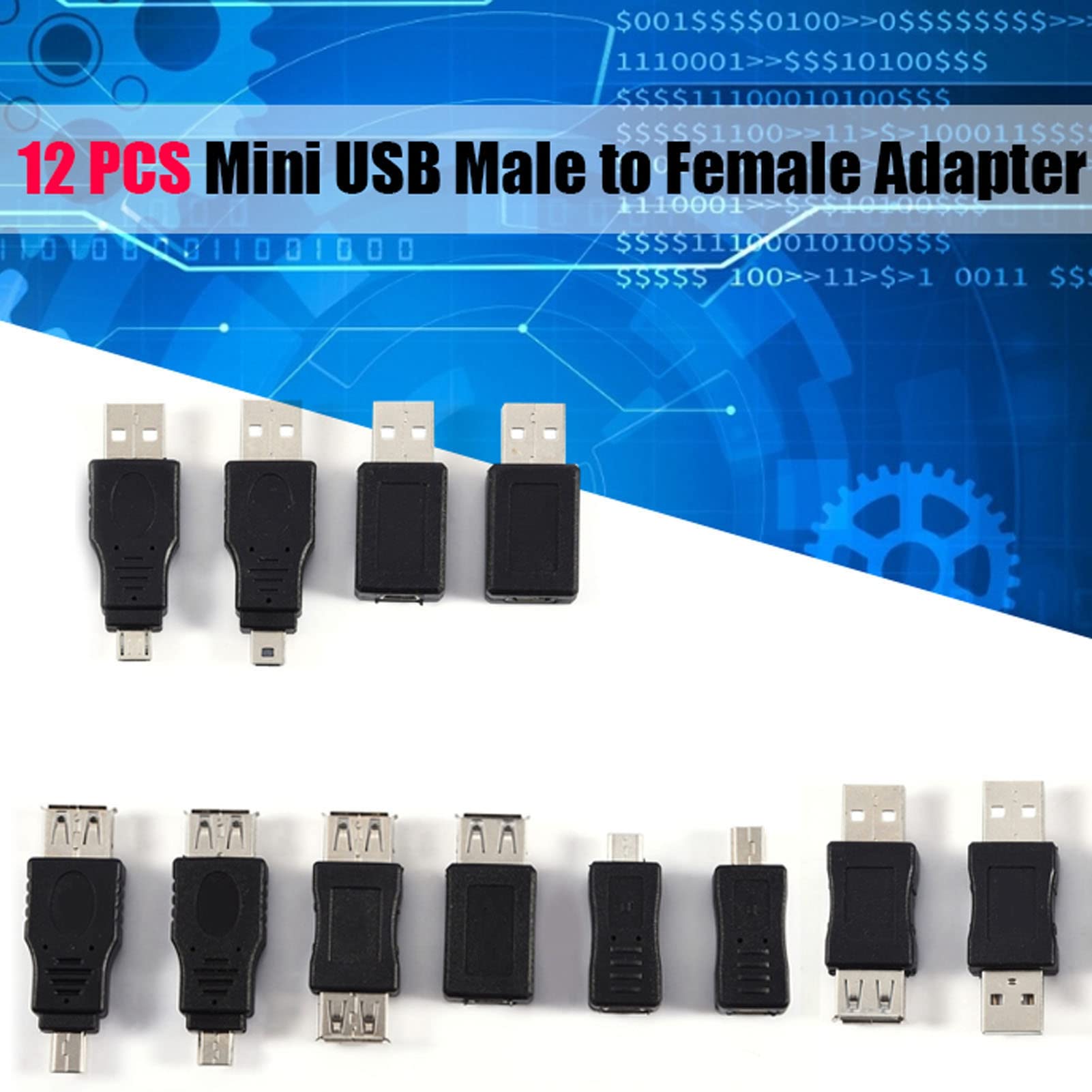 Bewinner USB OTG Adapter 12 Pack - Micro to Female Converter for Phone, Tablet & PC