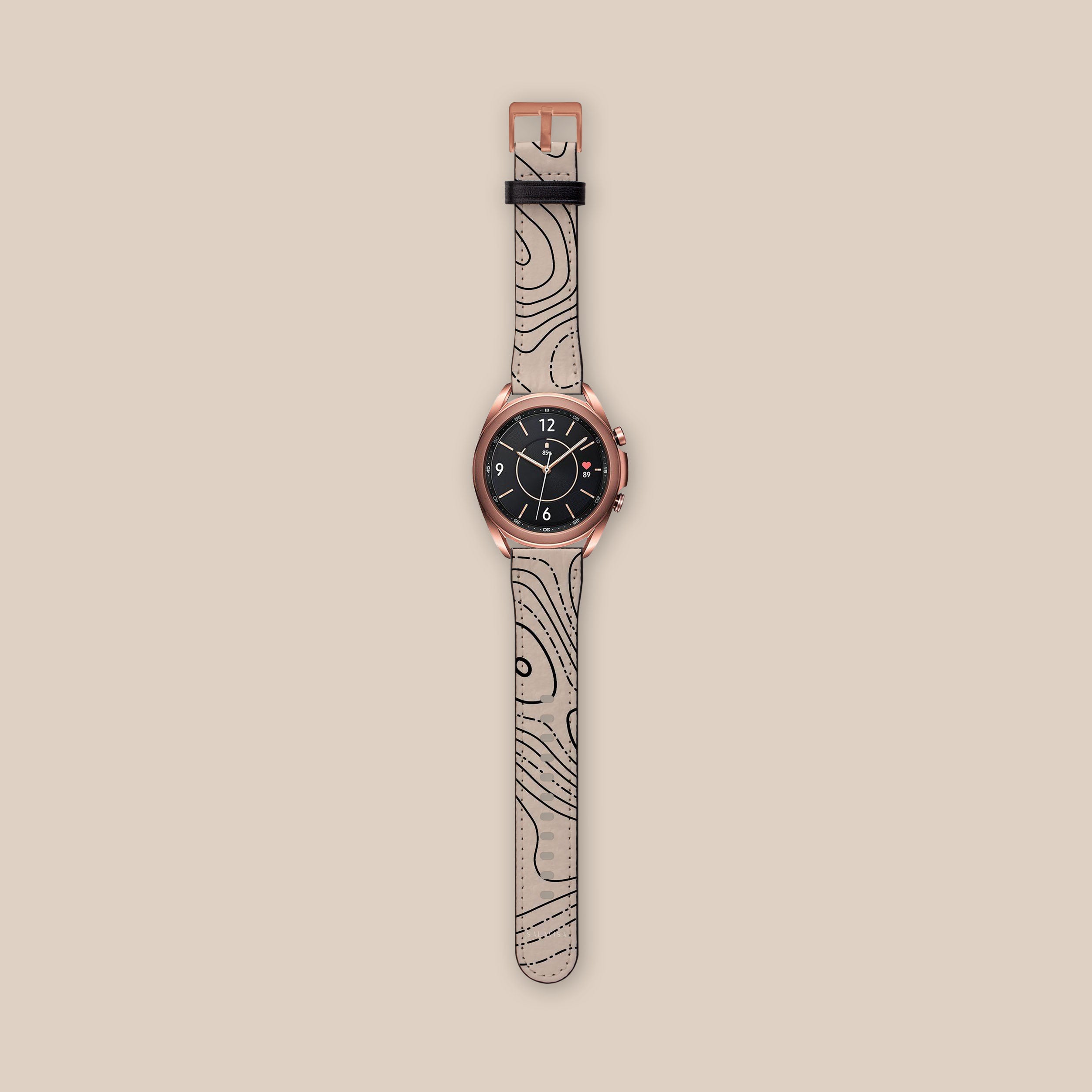 Premium Beige Terrain Galaxy Watch Band - Durable Silicone Strap for Samsung Galaxy Watch 4/5/6 - Stylish & Comfortable for Workouts, Running & Everyday Wear