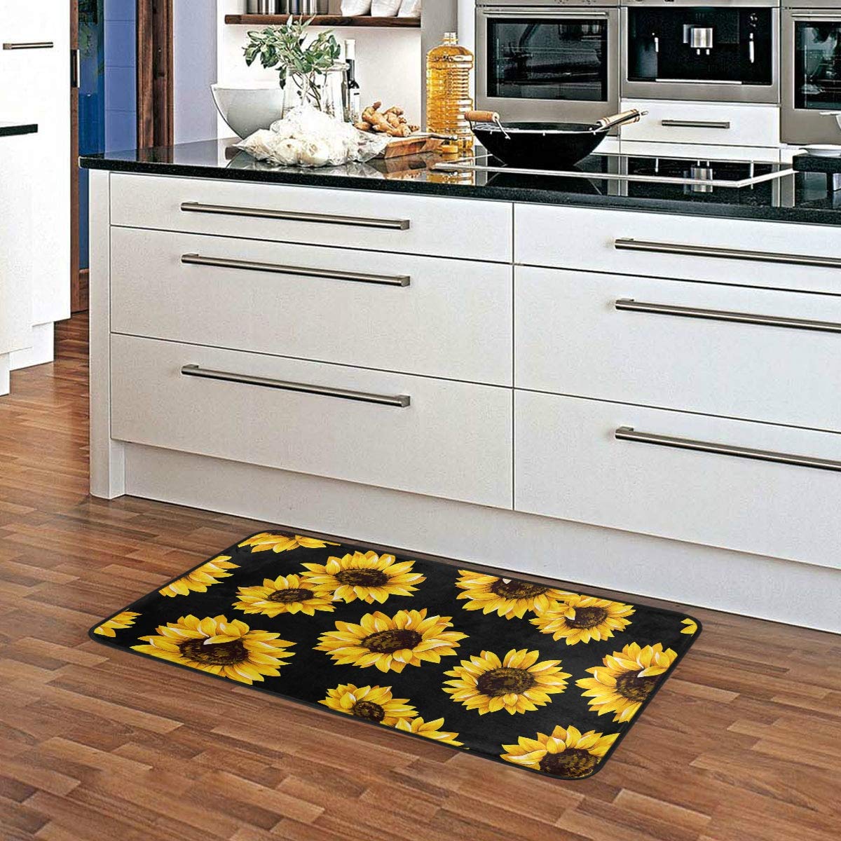Sunflower Anti-Fatigue Kitchen Mat - Non-Slip, Stain-Resistant for Indoor/Outdoor Use