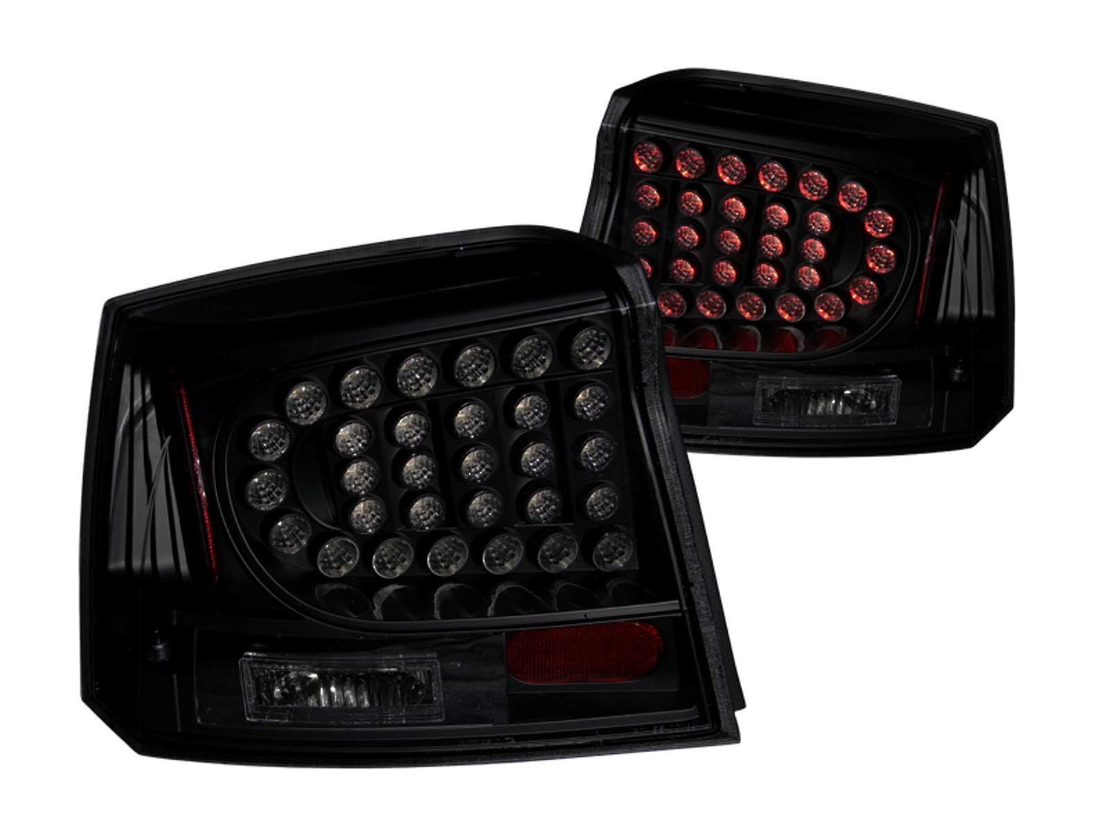 AnzoUSA 321229 Dark Smoke LED Taillight Pair for Dodge Charger 2015-2023 - High Performance Replacement Lights for Enhanced Safety & Style | Perfect for Night Driving & Car Upgrades