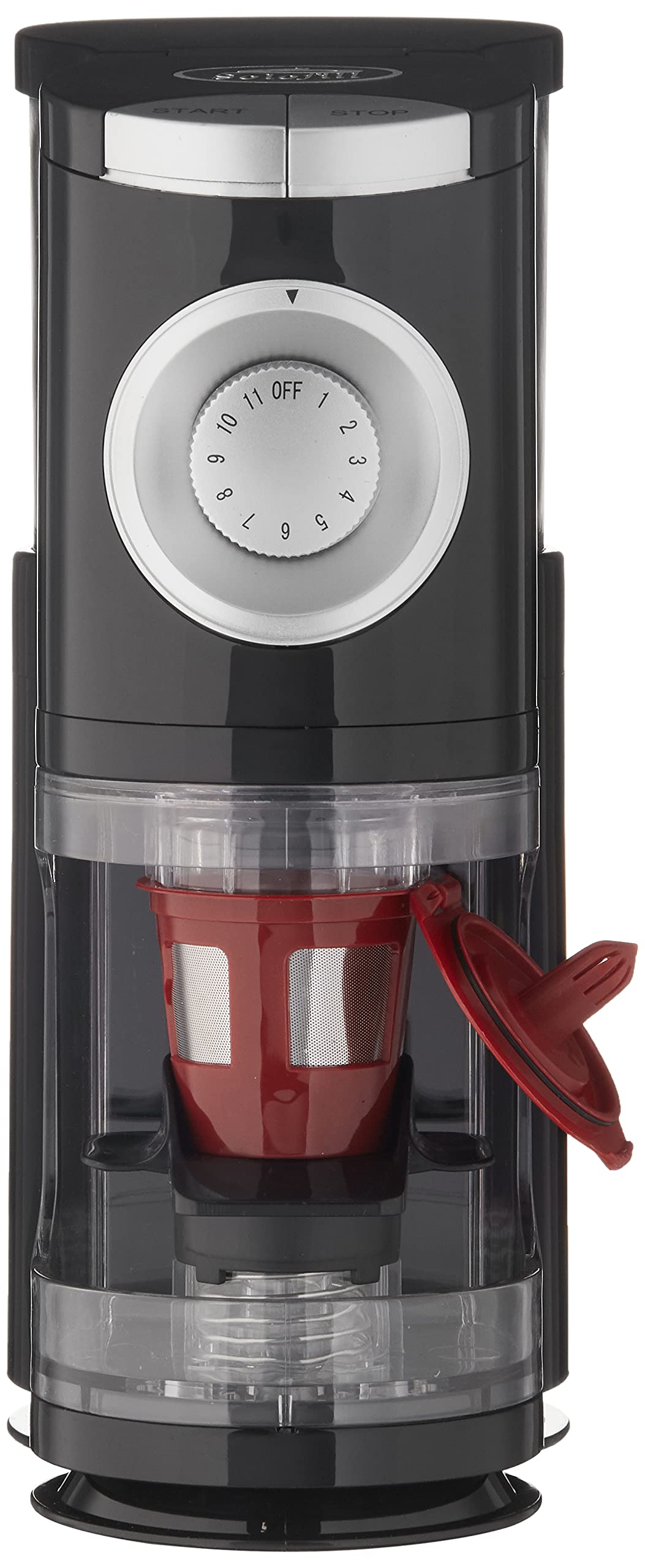 Solofill SOLOGRIND 2-in-1 Automatic Single Serve Coffee Burr Grinder for Coffee Pods - Black - Perfect for Keurig K-Cup & Nespresso Capsules - Compact & Quiet for Home or Office Use