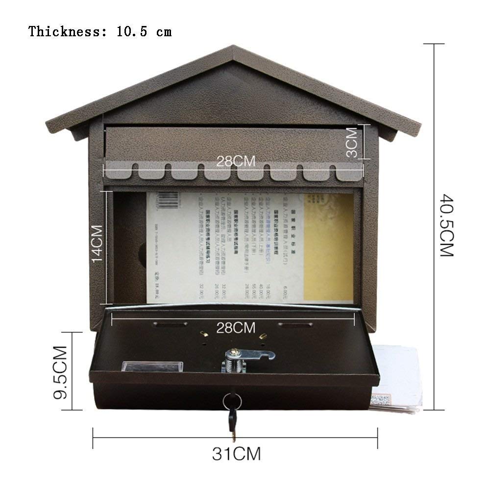 Wall Mounted Mailbox with Lock - Outdoor Waterproof Newspaper Rack for Home & Office - Secure Mail Storage for Houses, Apartments, and Businesses