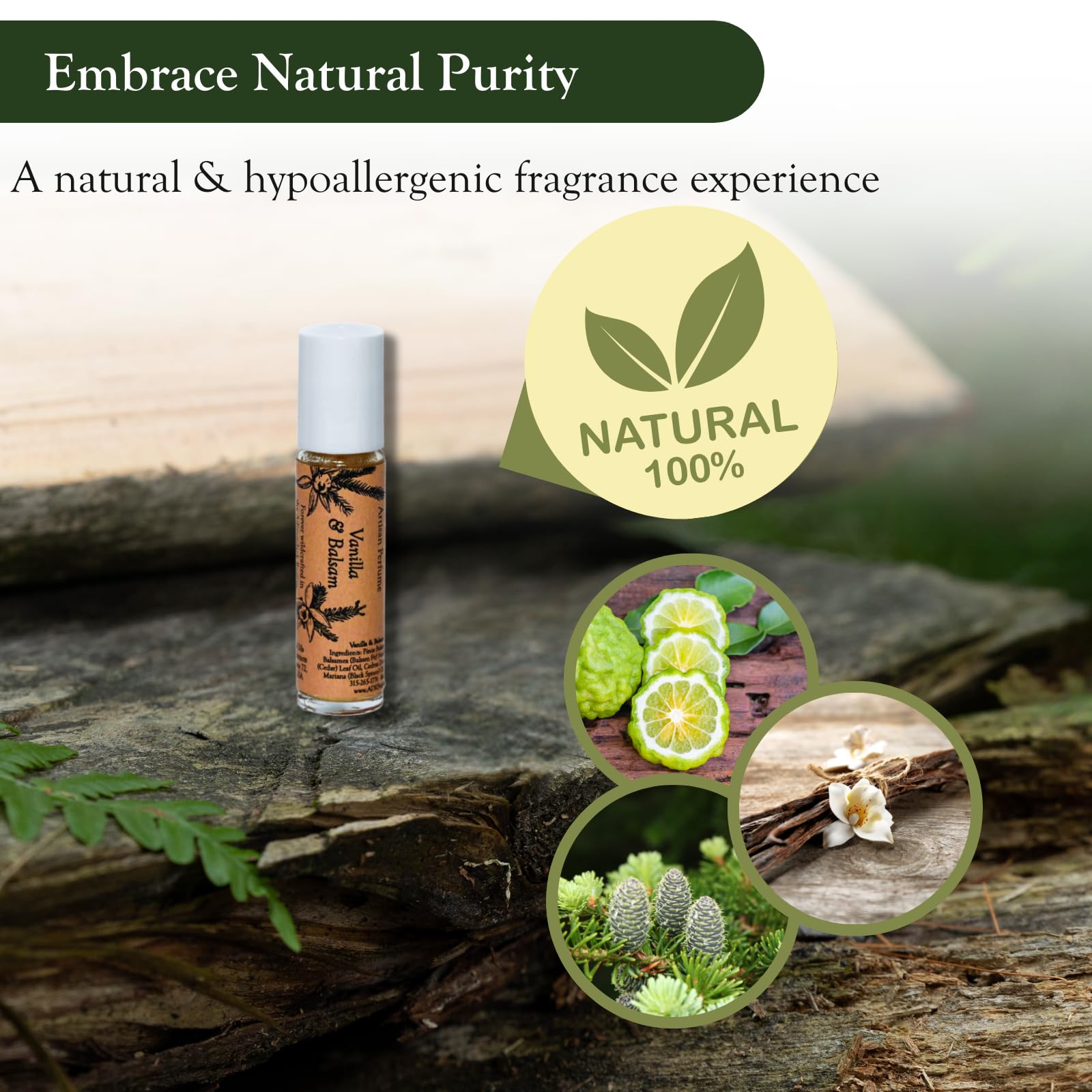 ADK Vanilla Balsam Botanical Perfume Roller .33 oz (10 mL) - Natural Hypoallergenic & Clean Fragrance for Women & Men with Pine, Bergamot, Vanilla, Balsam & Amber Notes | Perfect for Daily Wear, Gifts & Aromatherapy