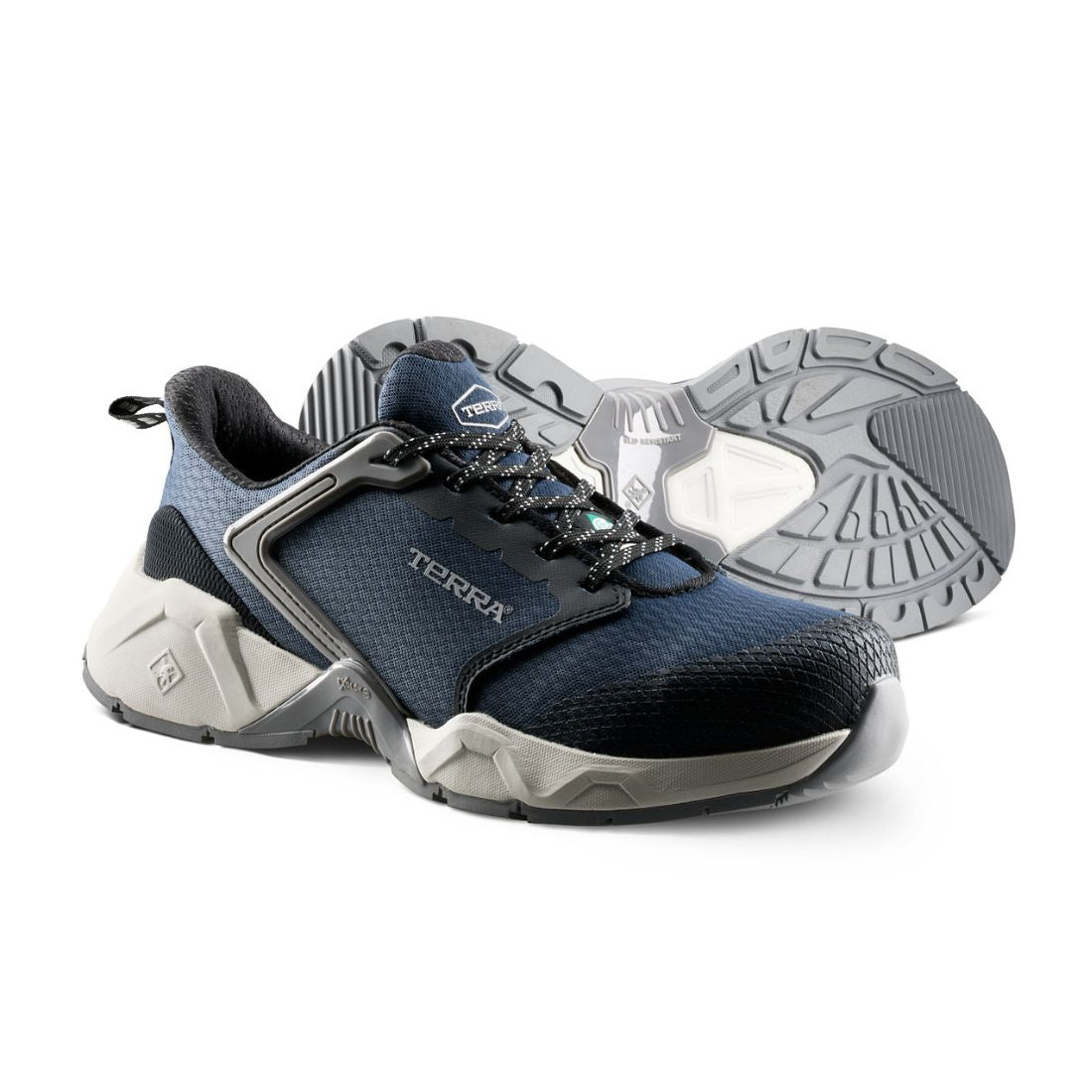 Terra Vector 1276NV Unisex Composite Toe Athletic Work Shoes - Navy Blue Safety Footwear for Construction, Warehouse & Industrial Work