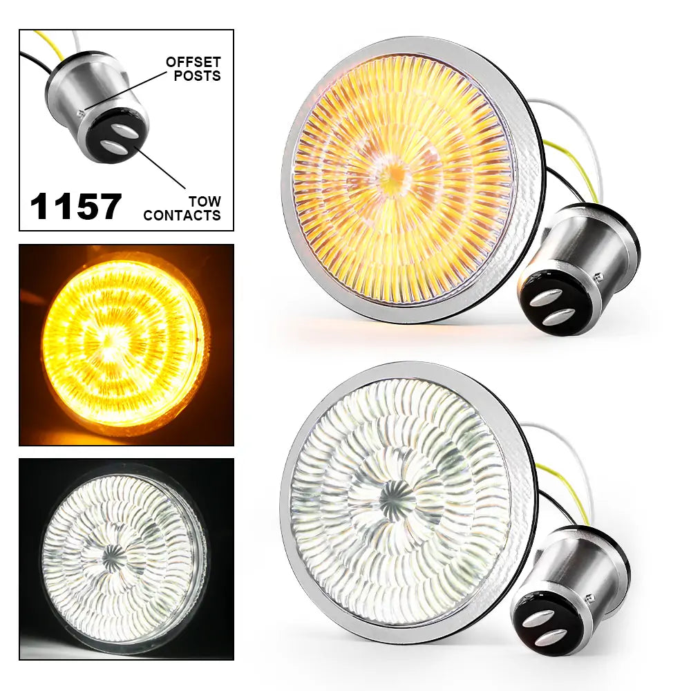 LOYO 2 1157 Front 1156 Rear LED Turn Signal Light Kit for Harley Davidson Street Glide Road King Softail Electra Heritage Dyna Fatboy - High Visibility Amber LED Bulbs for Motorcycle Safety & Style - Perfect for Night Riding & Custom Bike Upgrades