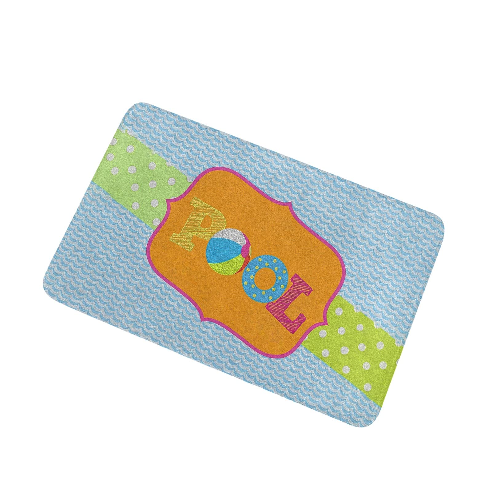 Non-Slip Rubber Welcome Doormat for Swimming Pool, Indoor & Outdoor Use - 23.6