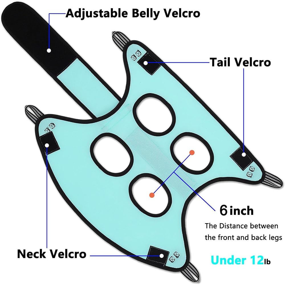 Premium Cat Grooming Hammock Harness - Soft Pet Holder for Stress-Free Grooming with Nail Clippers & Nail File (Size XS) - Perfect for Bathing, Brushing & Nail Trimming at Home