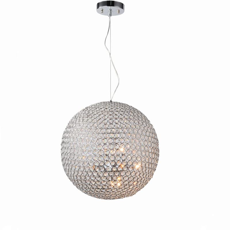 Modern Simple Design Crystal Hollow Out Ball Dining Room Ceiling Pendant Light - Chrome Gold Chandelier Fixture for Restaurant Balcony Porch Corridor (40cm, Silver) | Elegant Lighting for Home Dining & Commercial Spaces