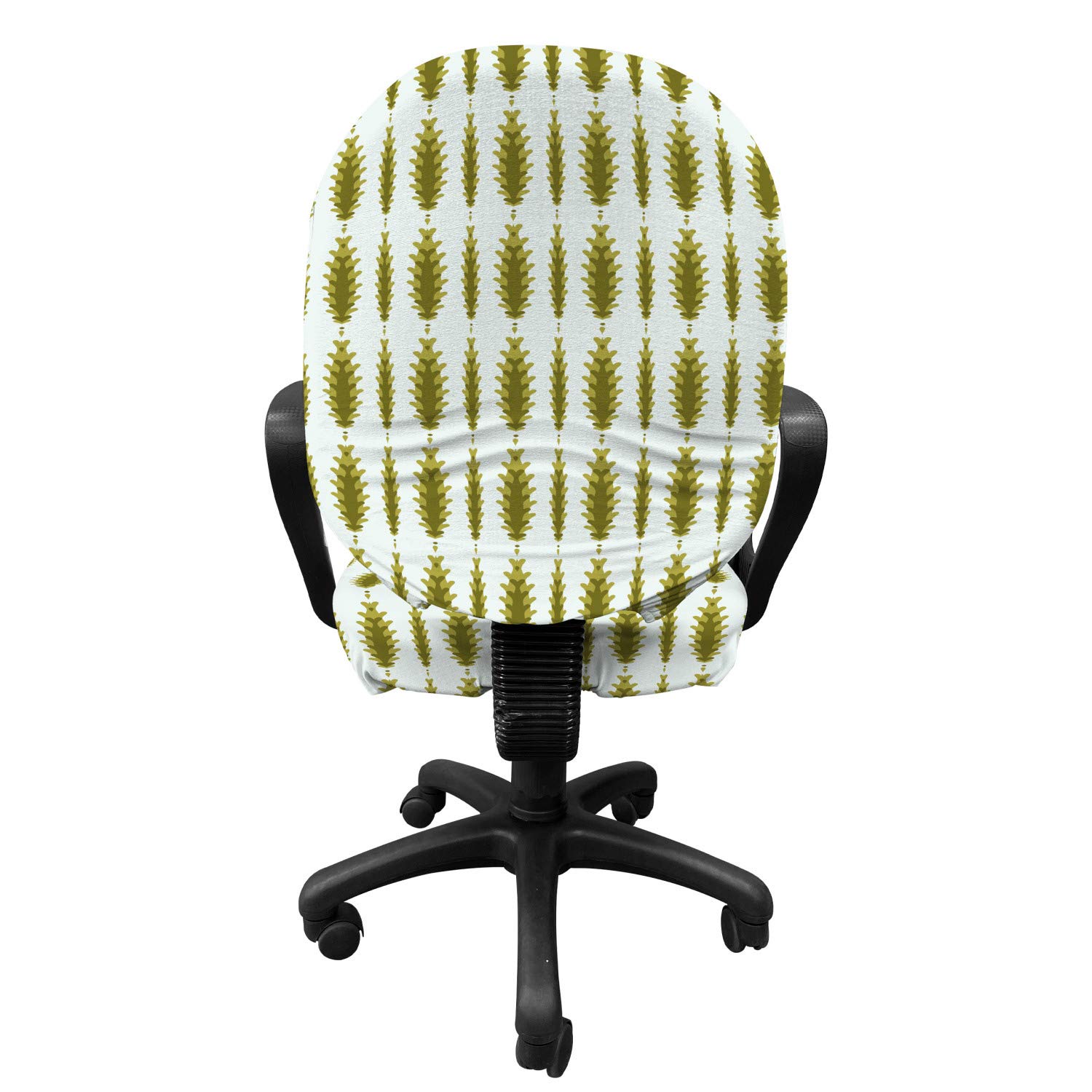 Ambesonne Abstract Office Chair Slipcover - Pinecone Silhouette Design Stretch Fabric Cover for Standard Chairs (Fawn & Khaki) | Christmas Decor & Year-Round Home Office Protection