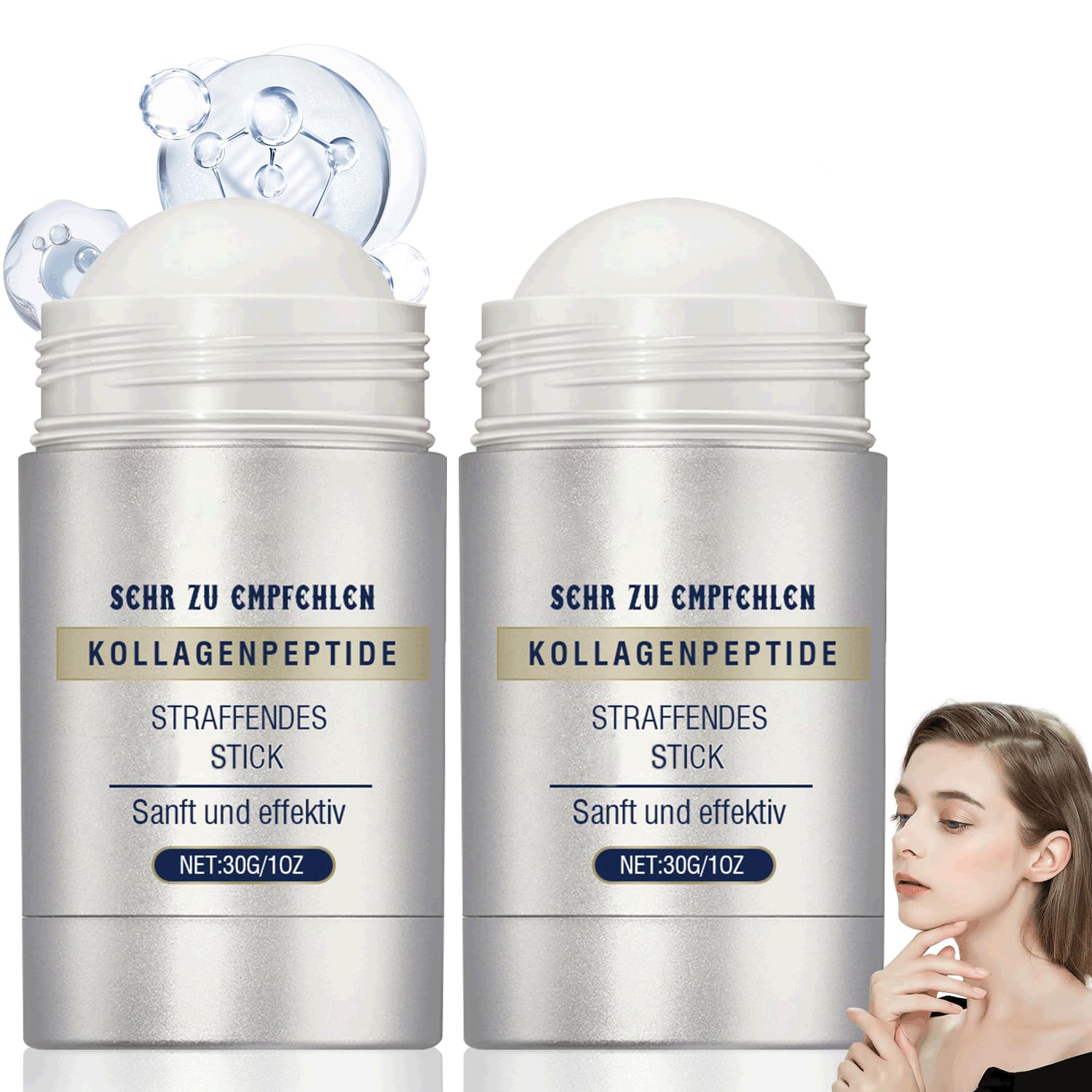 2-Pack Collagen Peptide & Retinol Firming Serum Stick for Face & Neck – Anti-Aging Treatment to Tighten Wrinkles, Laugh Lines & Improve Skin Elasticity – Perfect for Daily Skincare Routine & Travel
