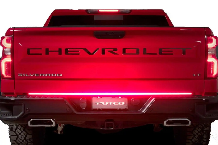 Putco Blade 60-inch Red LED Light Bar for Cheverolet Silverado & Sierra - Direct Plug N Play Installation - Off-Road & Truck Customization Accessory