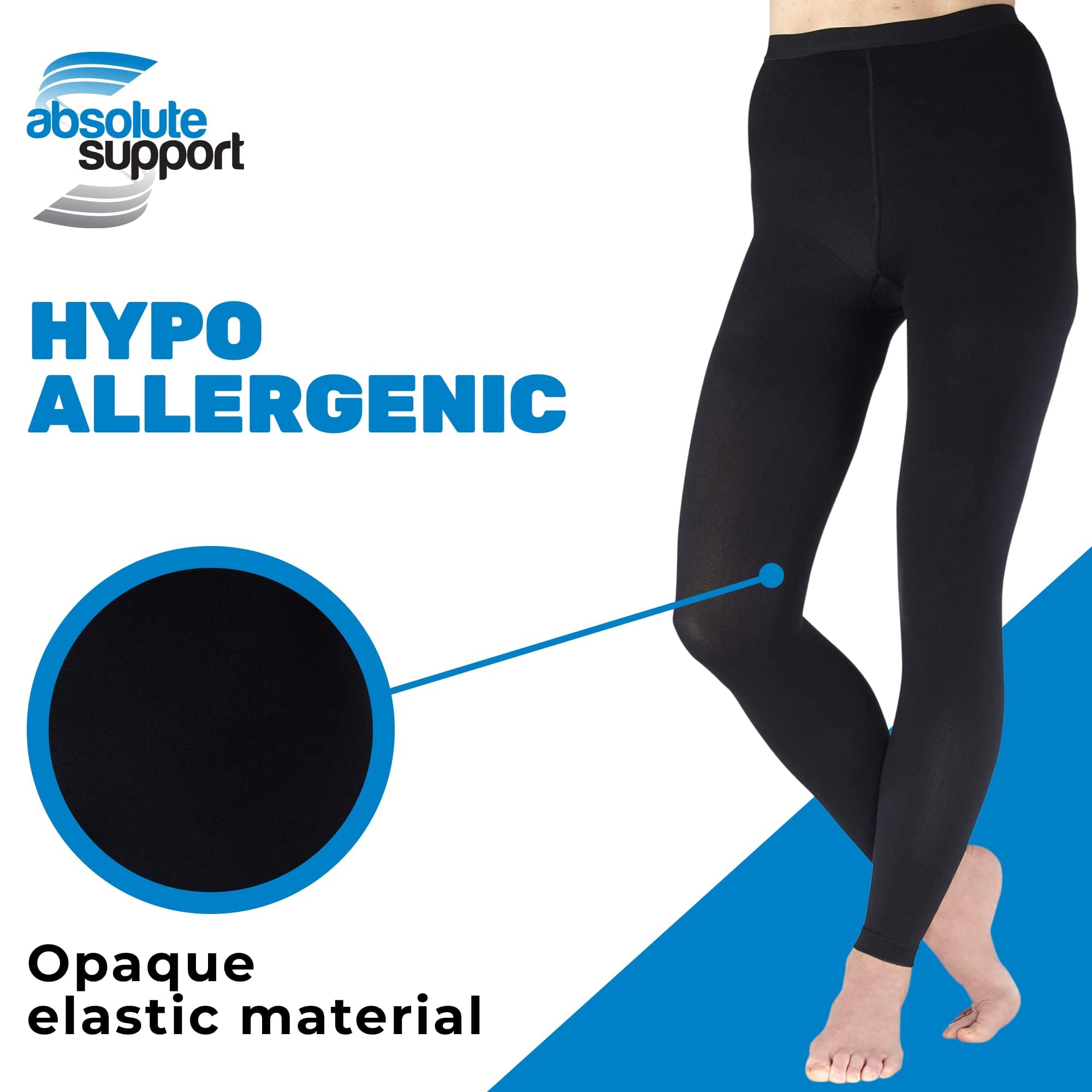 Women's 20-30mmHg Compression Leggings - High Waist Tights for Pregnancy & Workout - Black Medium (A717BL2) - Ideal for Running & Circulation Support