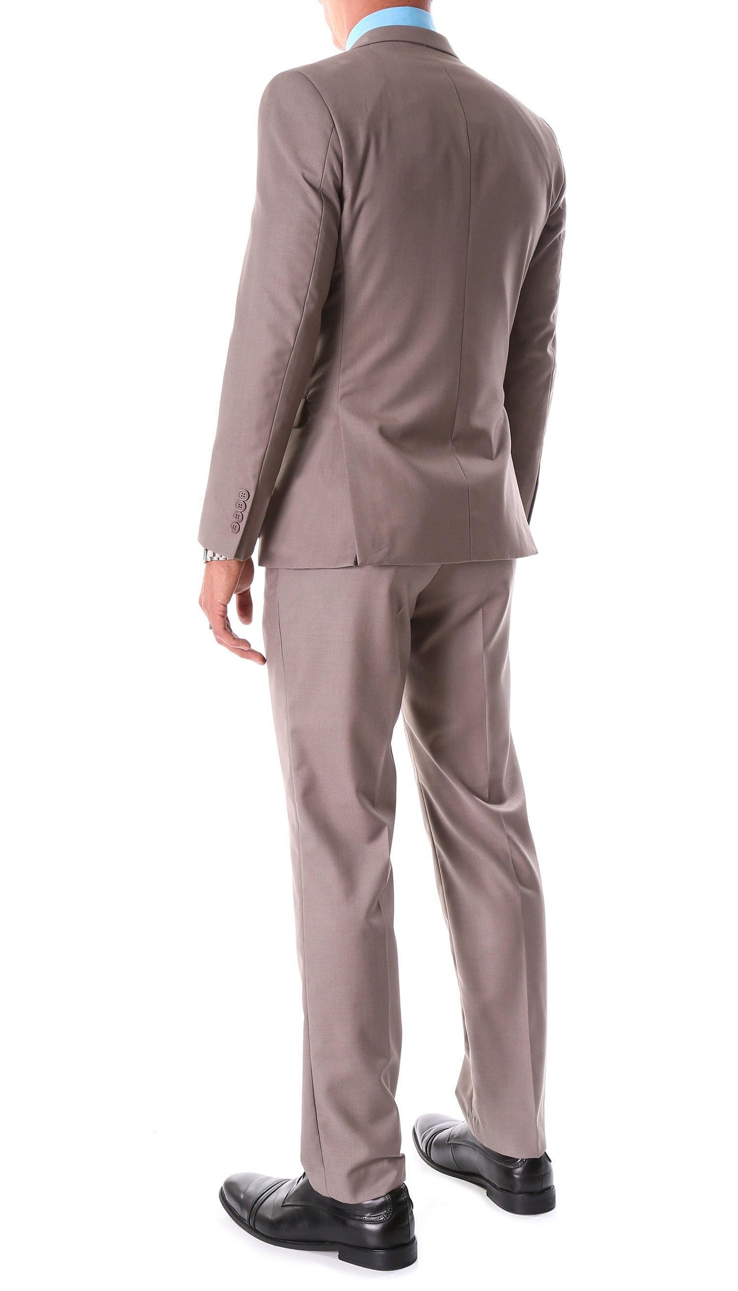 Oslo Collection Slim Fit 2 Piece Suit in Taupe | Premium Men's Business Attire for Office & Formal Events